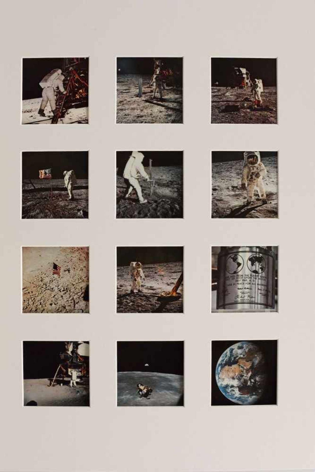 Set of 12 photographs from the Apollo 11 space mission, famous for the first Moon landing, July 1969
