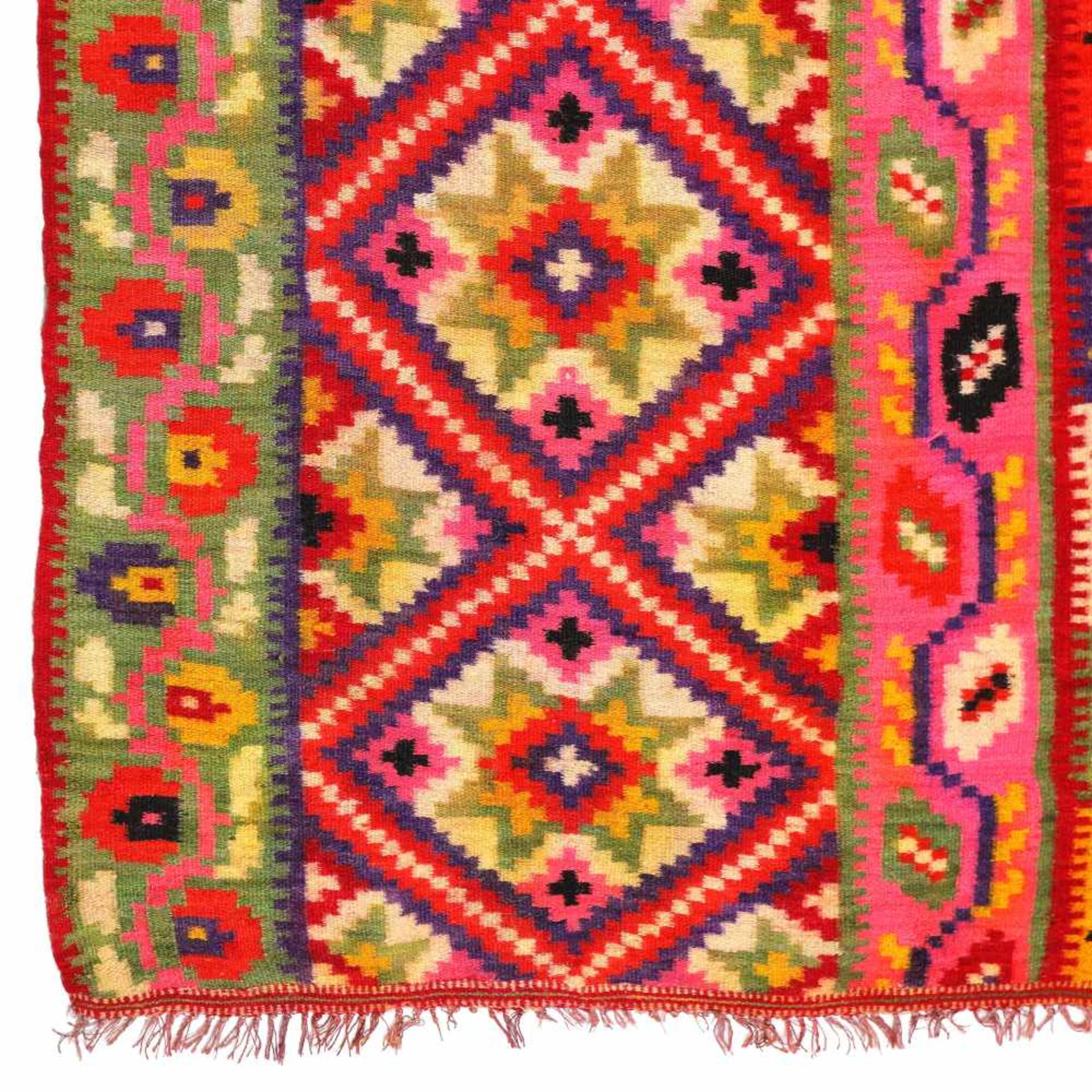Rug decorated with the round-dance motif, Maramureș, early 20th century - Image 2 of 2