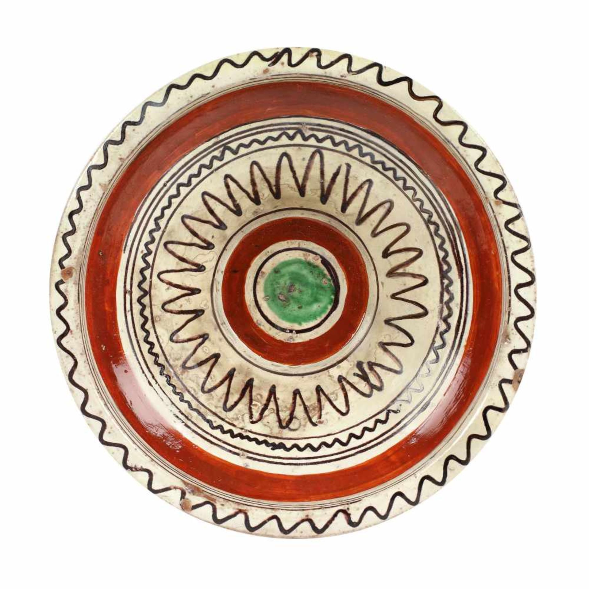 Bowl, decorated with stylised geometric motifs, Vâlcea, late 19th century