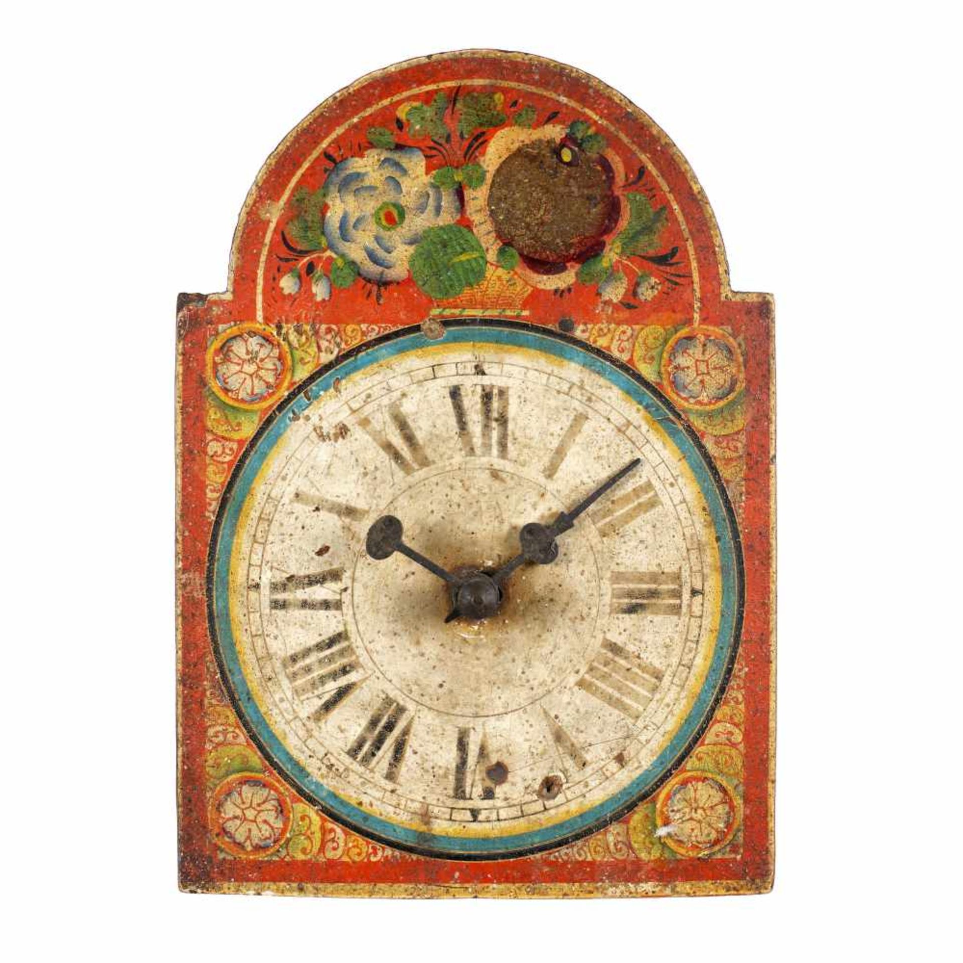 Painted wooden clock, Transylvania, early 20th century