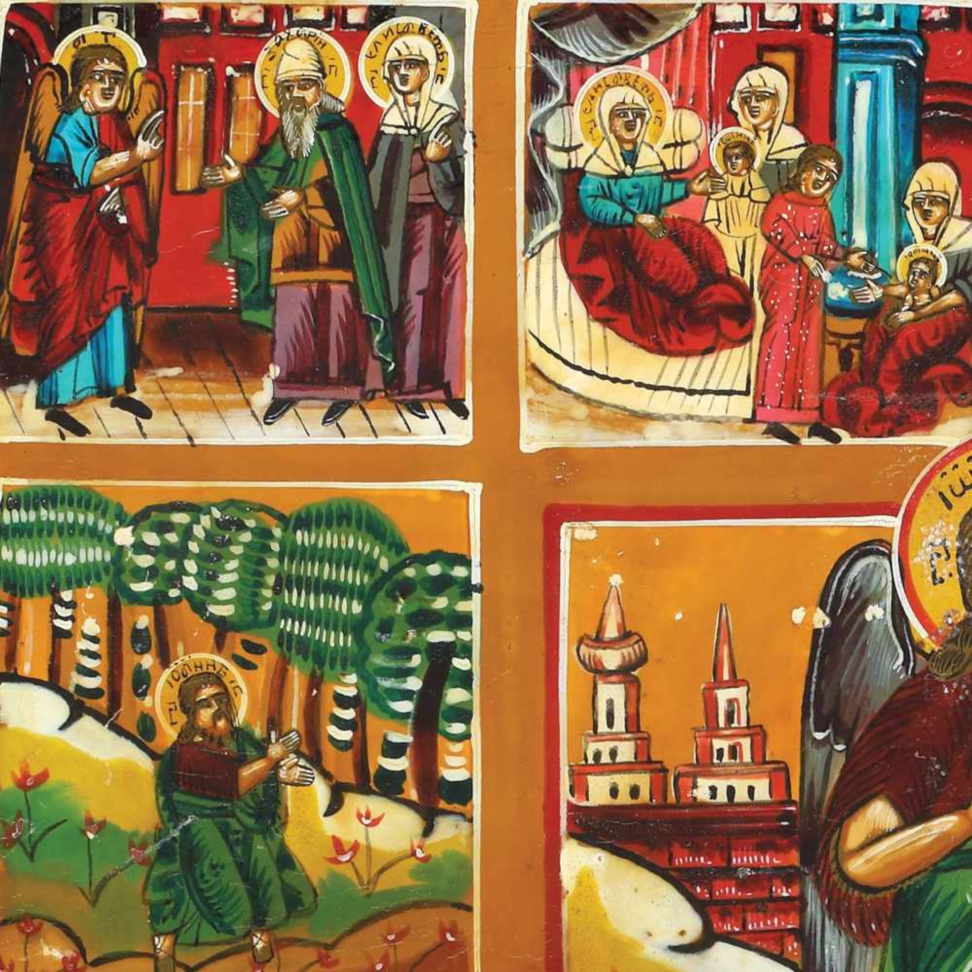 ”John the Baptist the Angel of the Desert and 16 Scenes of His Life”, Russian school, second hal - Bild 3 aus 3