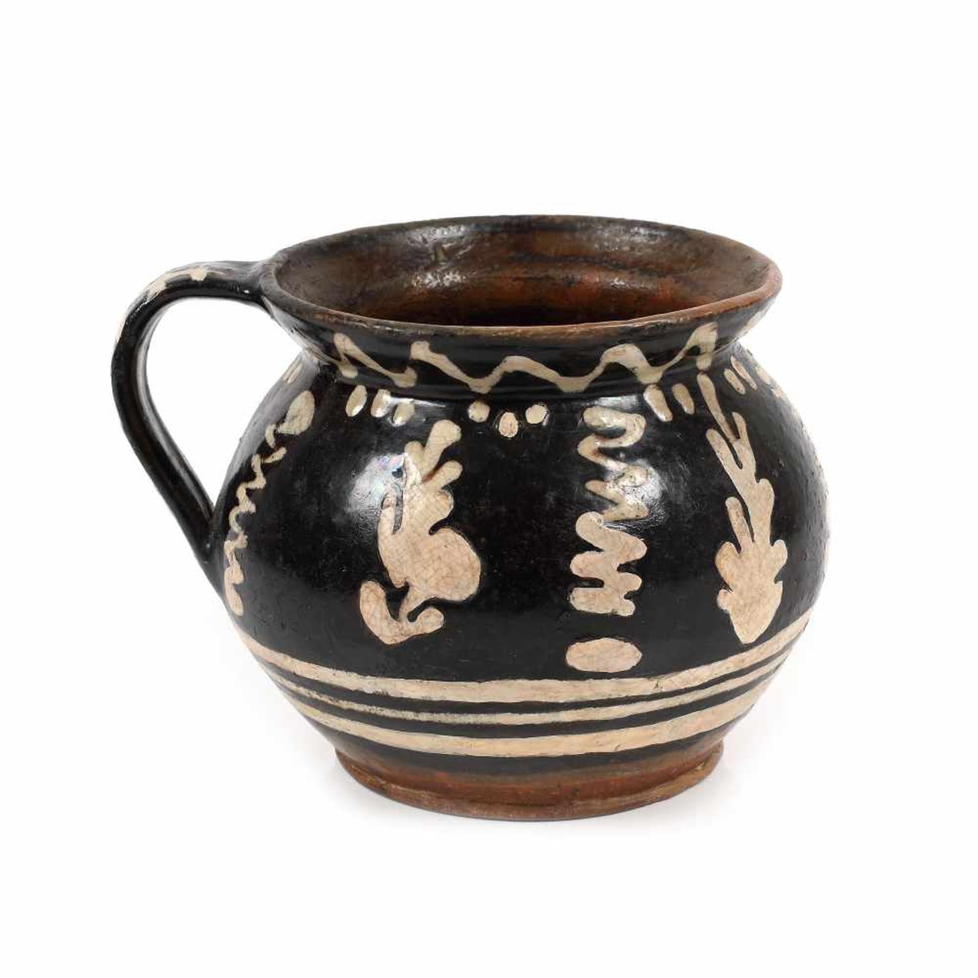 Cream cup, decorated with stylised vegetal motifs, Baia Mare, 19th century - Bild 2 aus 3