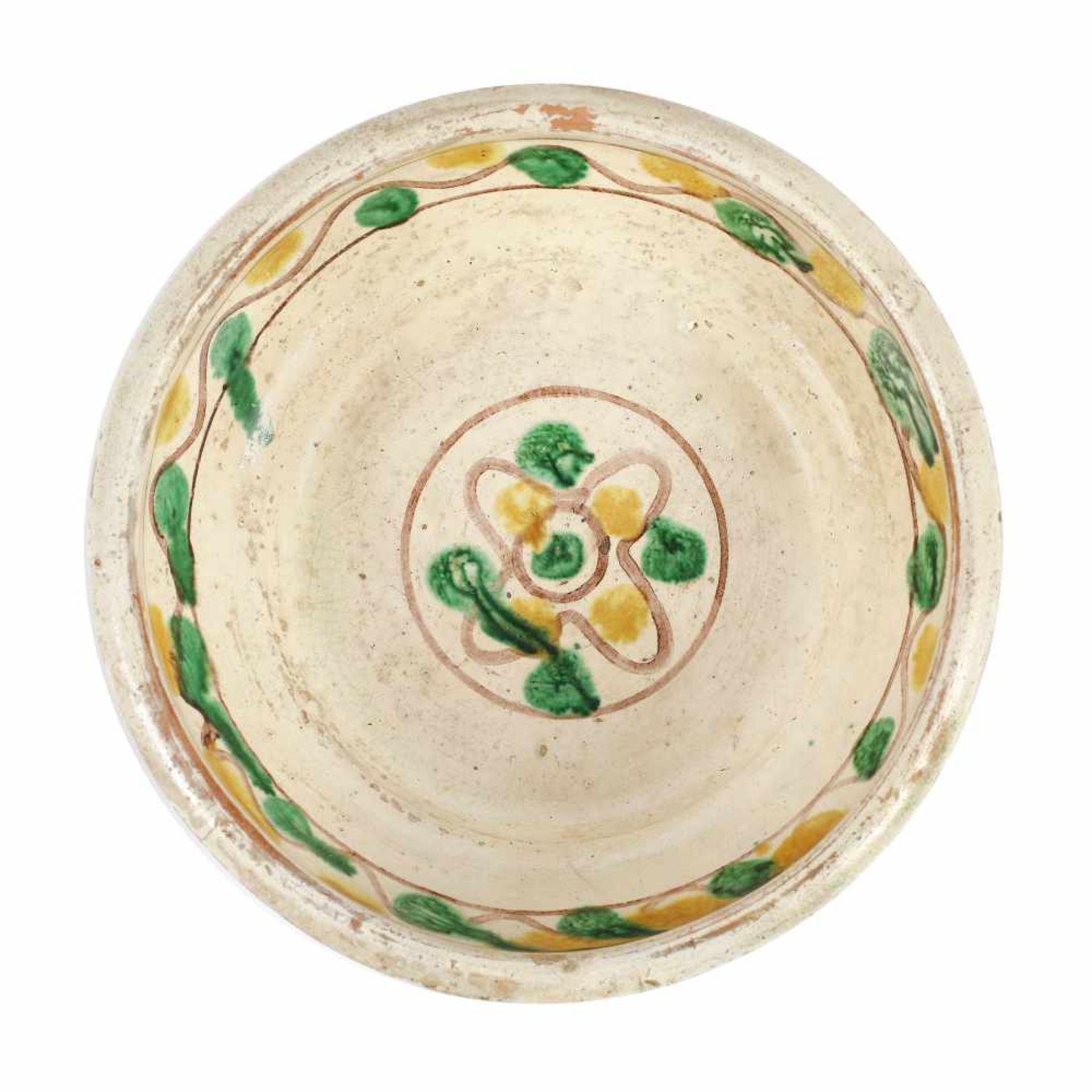 Bowl, decorated with cross motif and sun disk, Hunedoara, approx. 1920