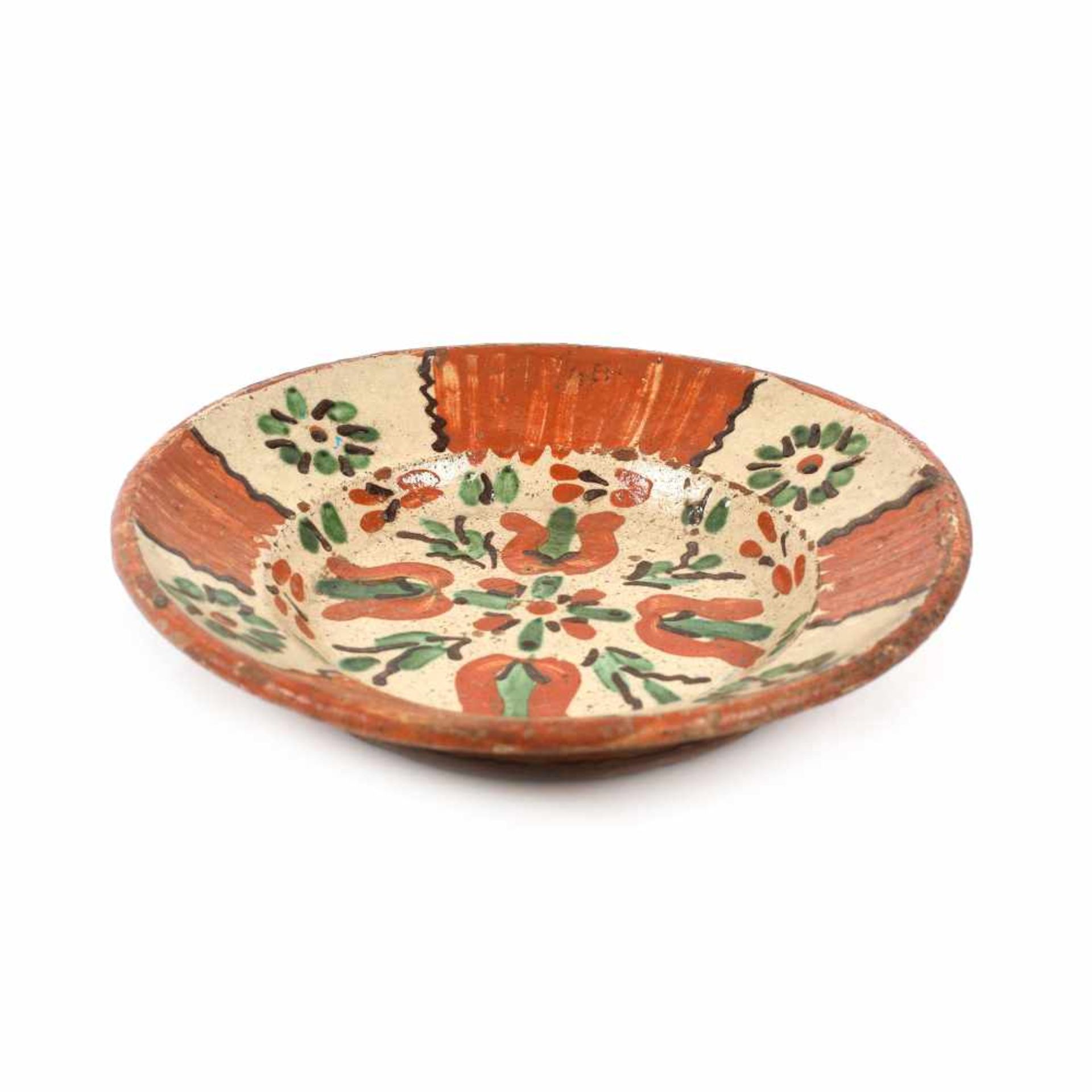 Plate, decorated with tulips, Vama-Oaș, Maramureș, early 20th century - Bild 2 aus 2