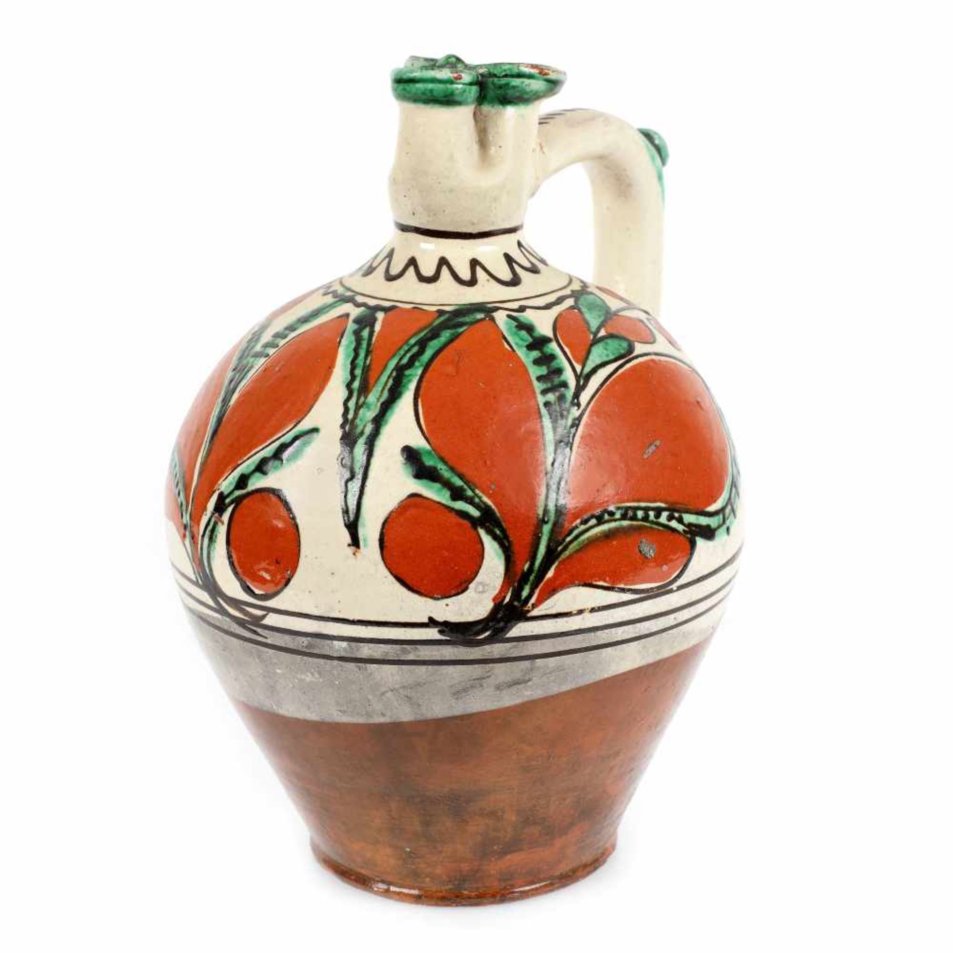 Godfather wine jug, decorated with vegetal motifs, Vama-Oaș area, approx. 1900 - Bild 2 aus 3