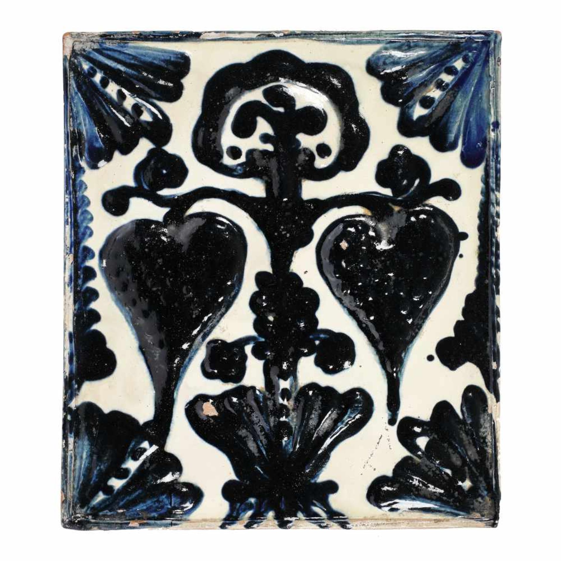 Decorative tile, terracotta, Saschiz, late 18th century - early 19th century