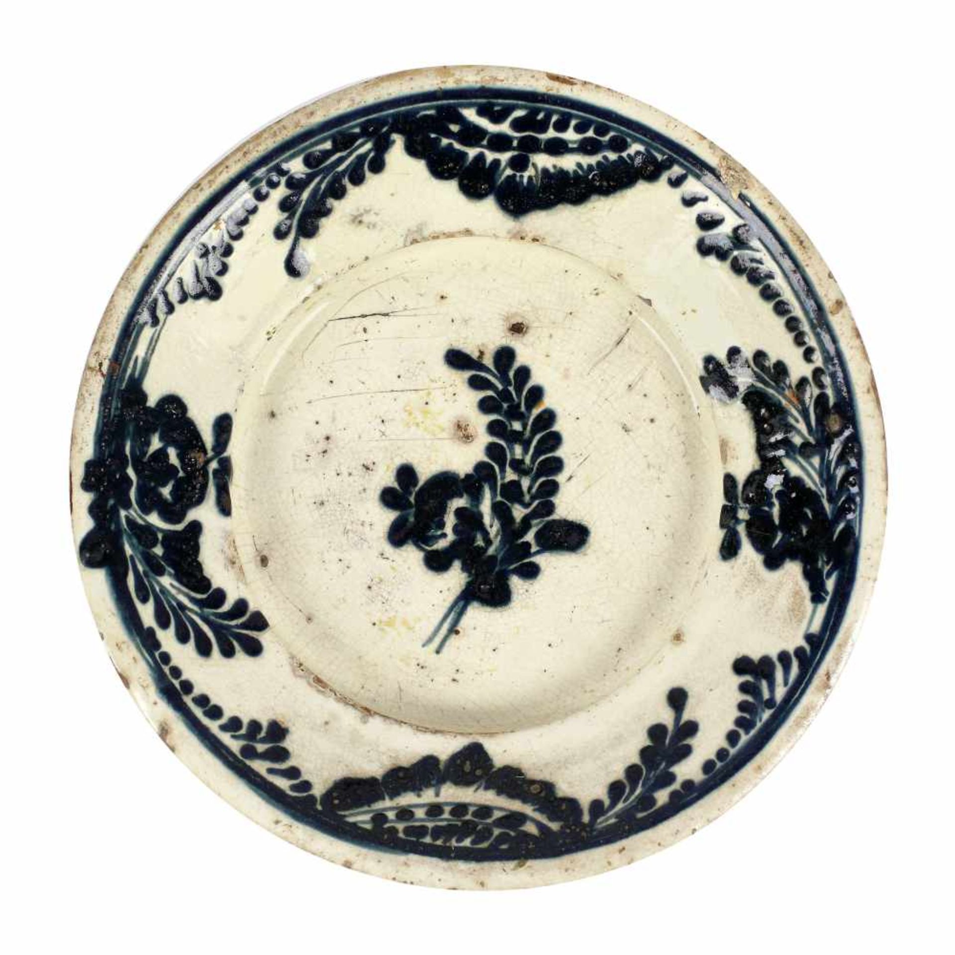 Plate, decorated with lilac flower, Bistrița, mid-19th century