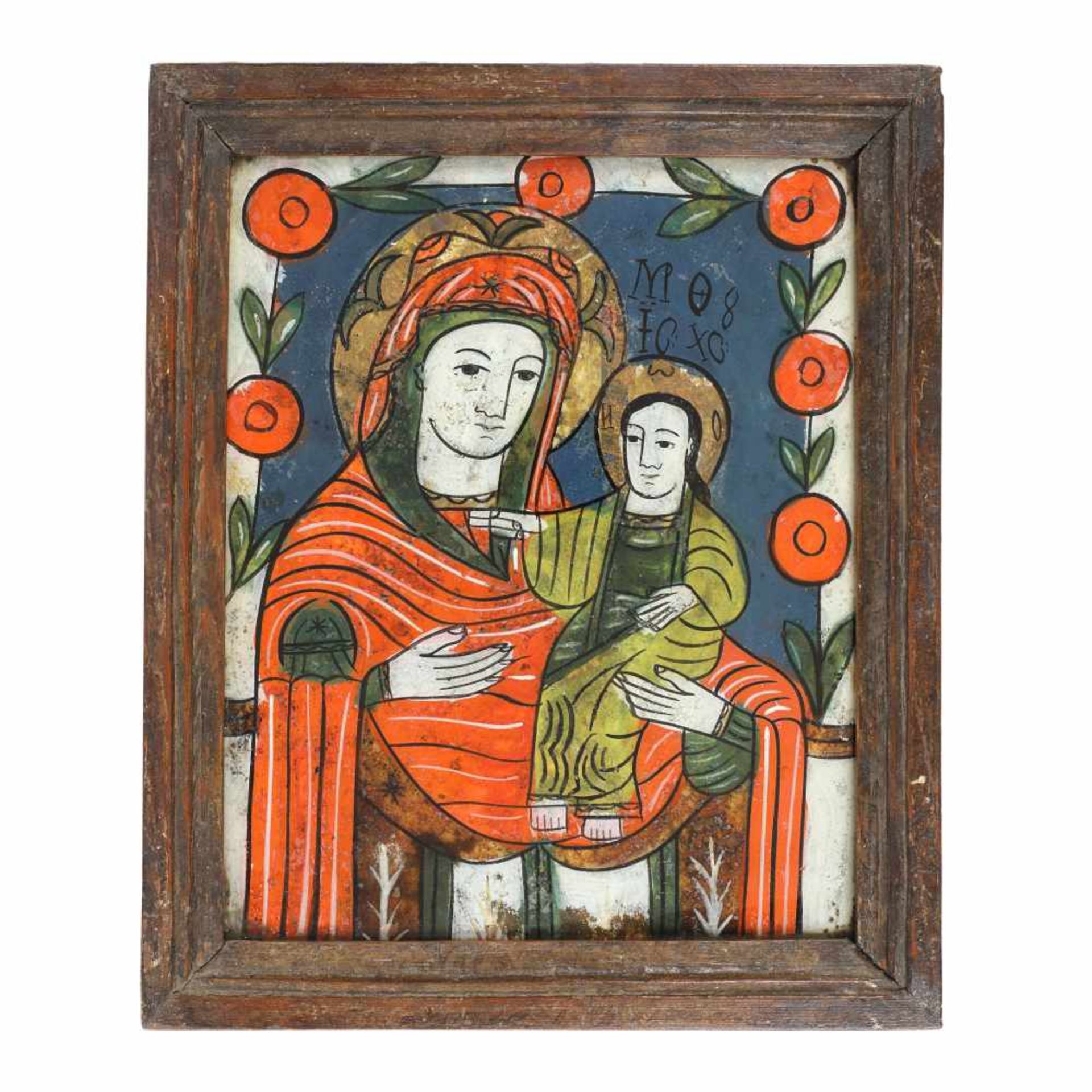 ”Virgin Mary and the Baby (Hodighitria)”, Transylvanian workshop (Nicula), late 19th century