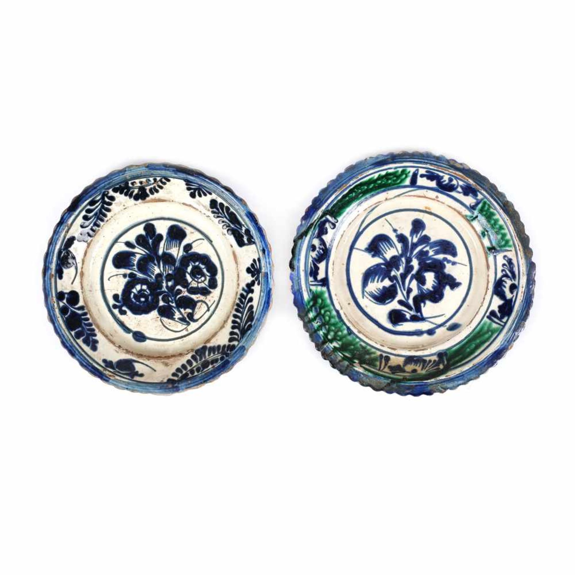 Pair of plates, decorated with stylised floral motifs, Turda, mid-19th century