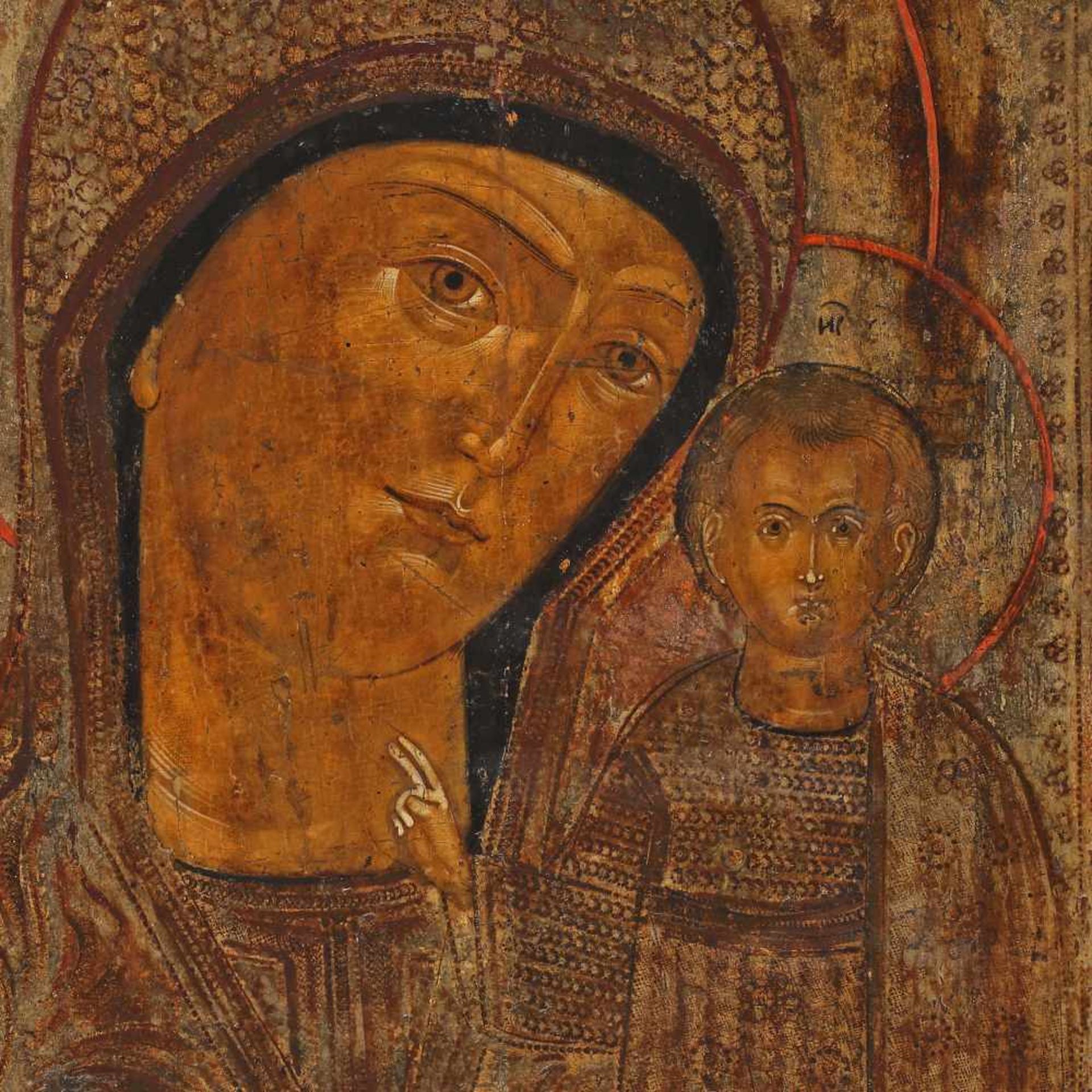 ”Virgin Mary and the Baby (Kazanskaya)", Lipovan school, early 19th century - Bild 2 aus 2