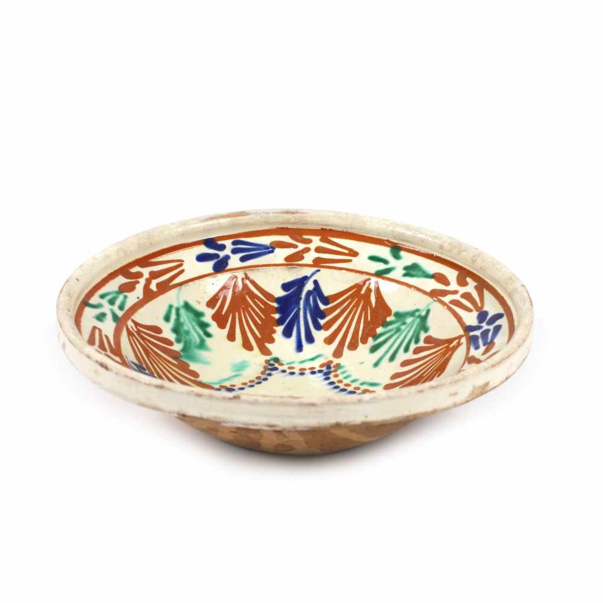 Plate, decorated with stylised geometric motifs, Făgăraș, approx. 1900 - Bild 2 aus 2