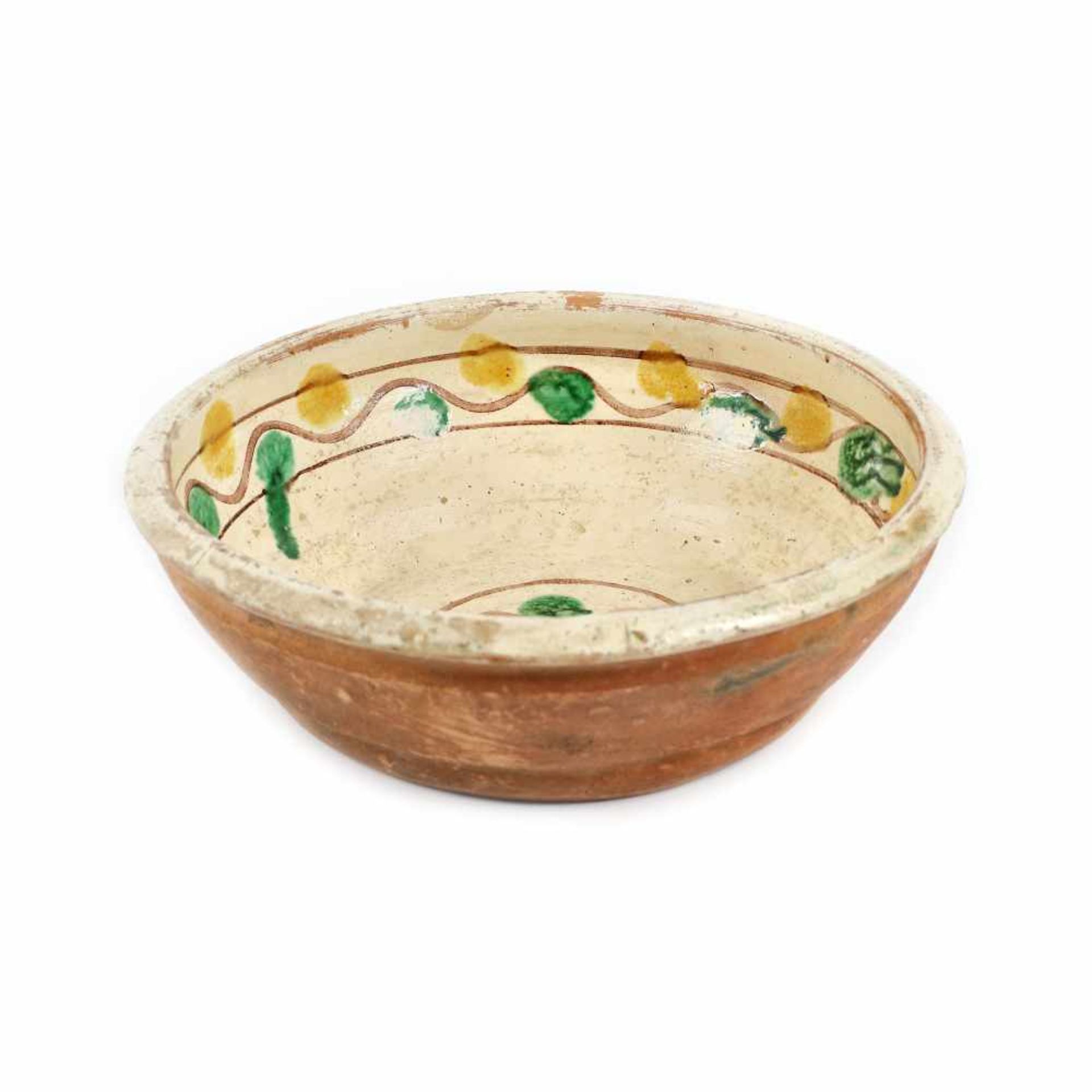 Bowl, decorated with cross motif and sun disk, Hunedoara, approx. 1920 - Bild 2 aus 2