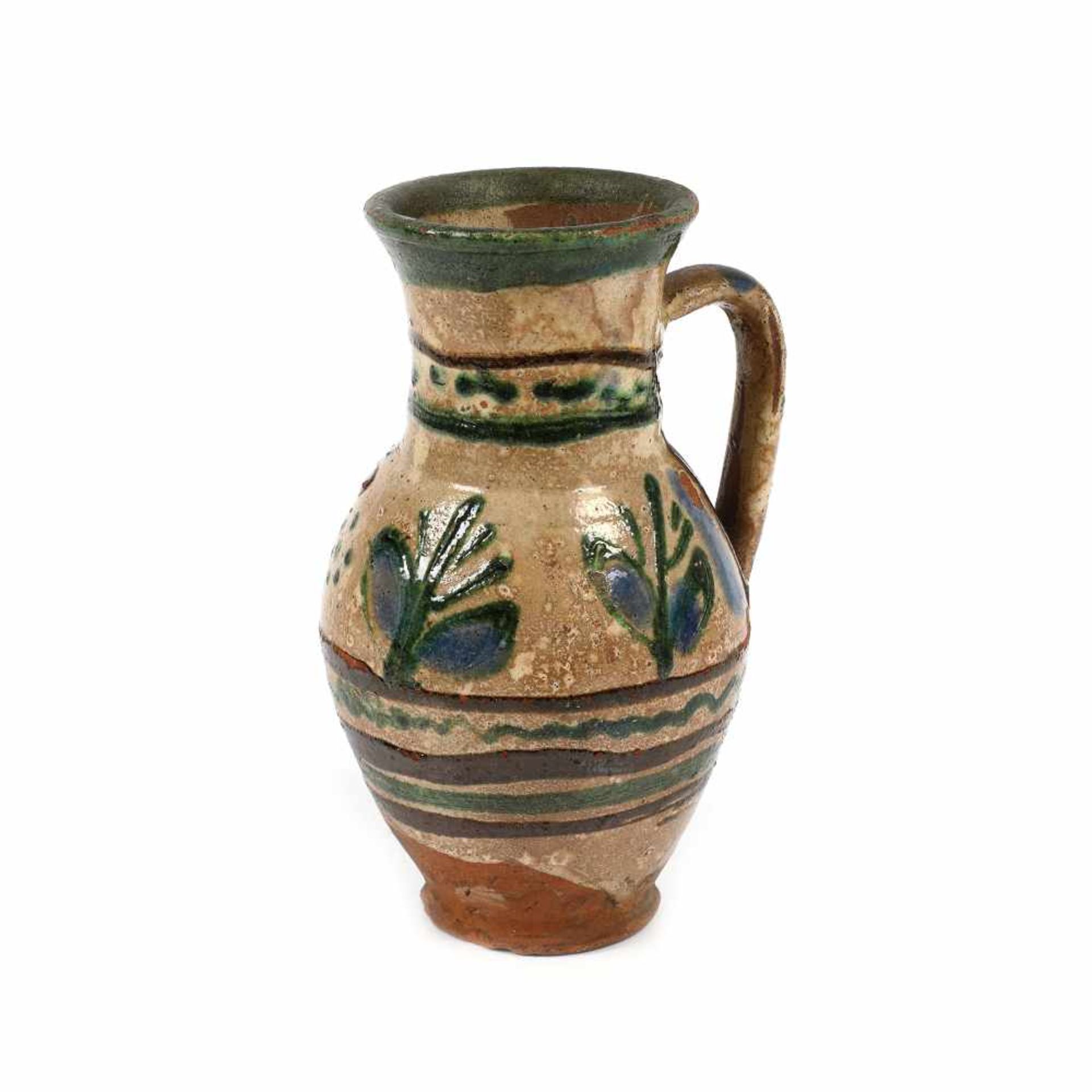 Wine jug, decorated with floral motif, Valea Bărgăului, approx. 1900