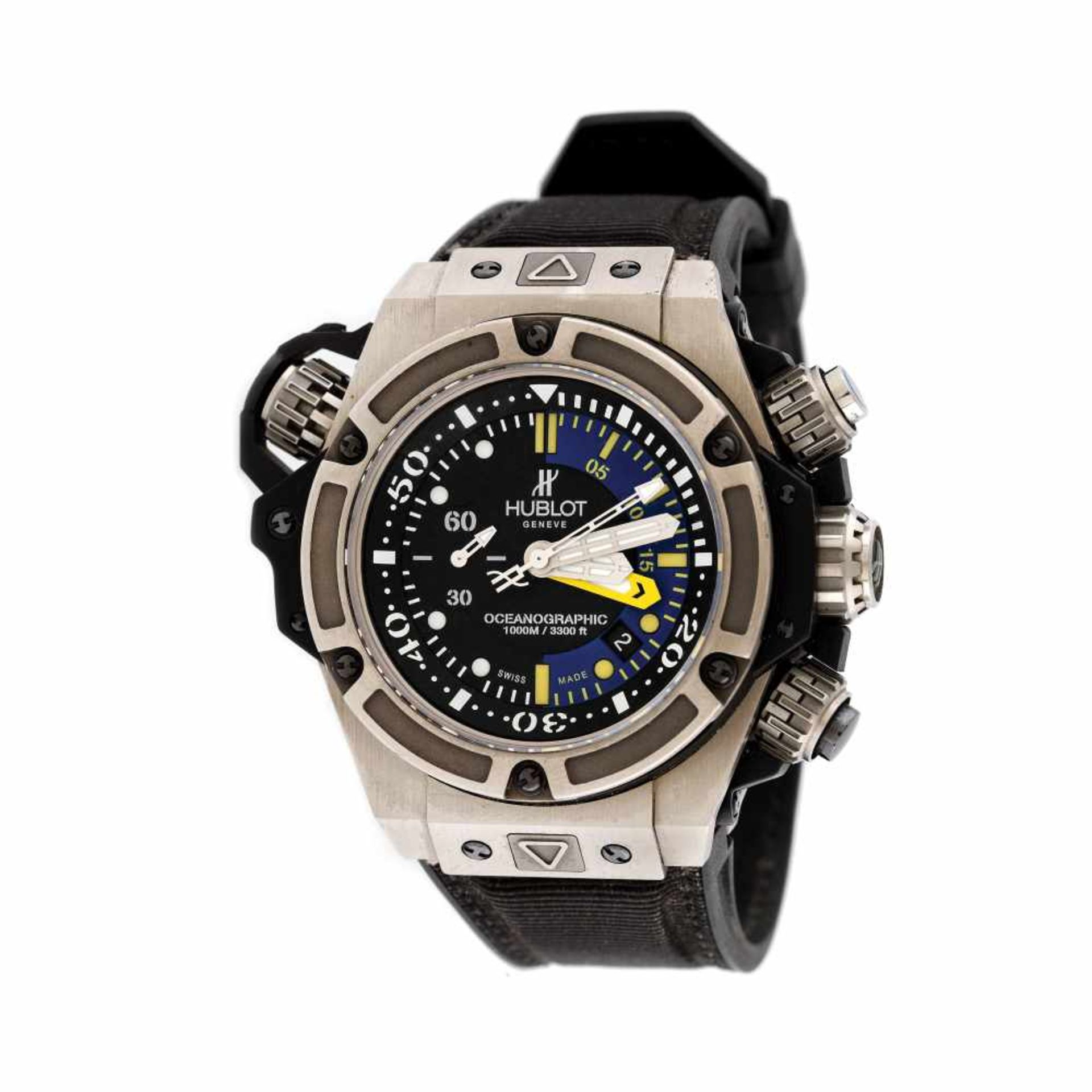 Hublot King Power Oceanographic wristwatch, titanium, men, limited edition 153/1000, provenance docu