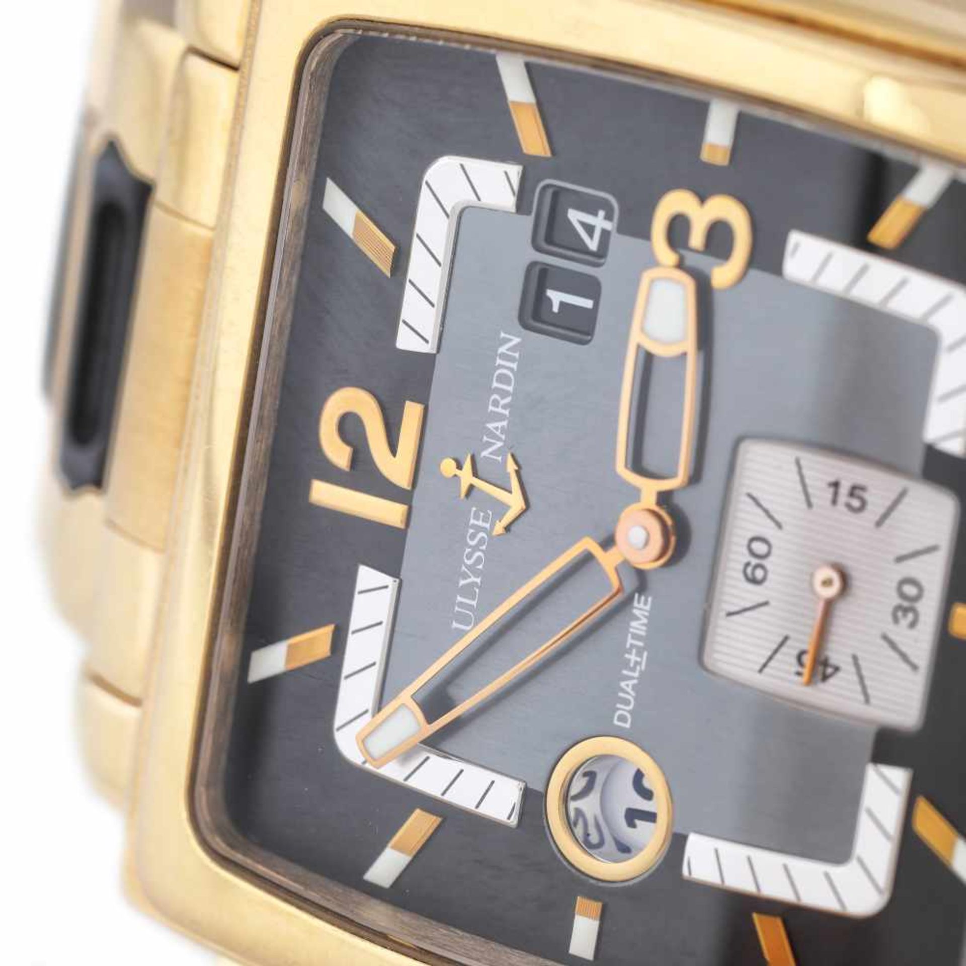Ulysse Nardin Quadrato Dual Time wristwatch, rose gold, men, provenance documents and original box - Bild 2 aus 4