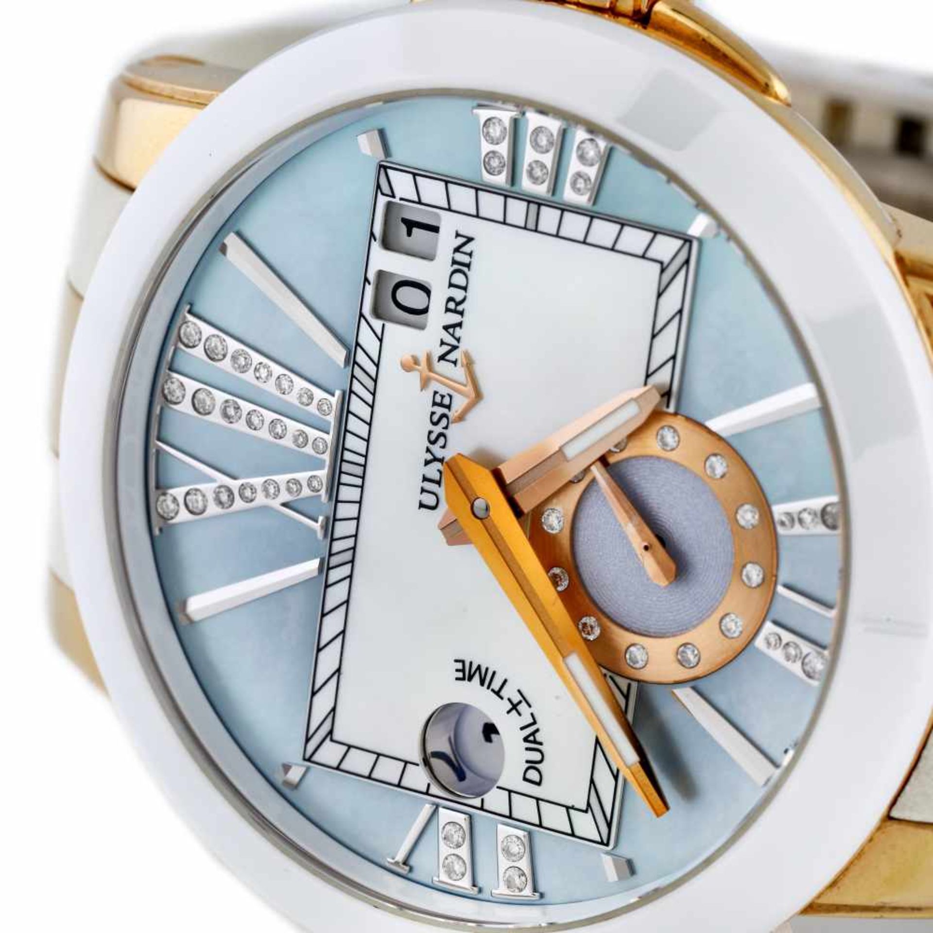 Ulysse Nardin Executive Dual Time wristwatch, rose gold, women, provenance documents - Bild 3 aus 4