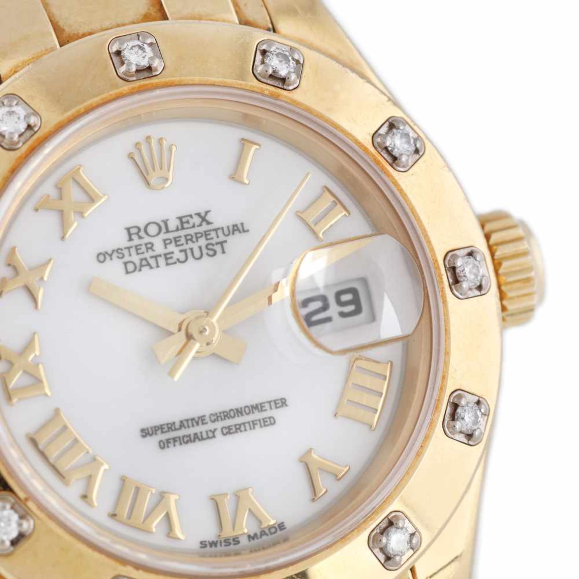 Rolex Datejust bracelet watch, gold, women, decorated with diamonds, provenance documents and origin - Bild 5 aus 5