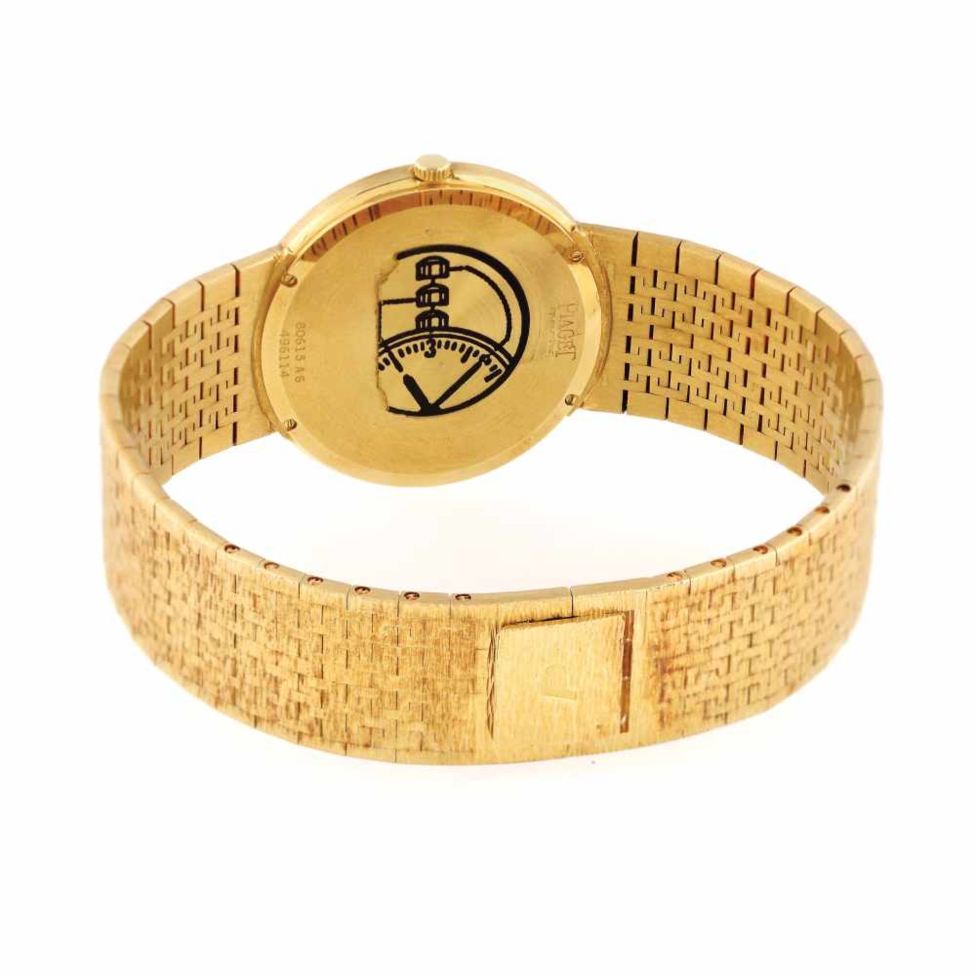 Piaget bracelet watch, gold, bezel decorated with diamonds, women, provenance documents and original - Bild 3 aus 3