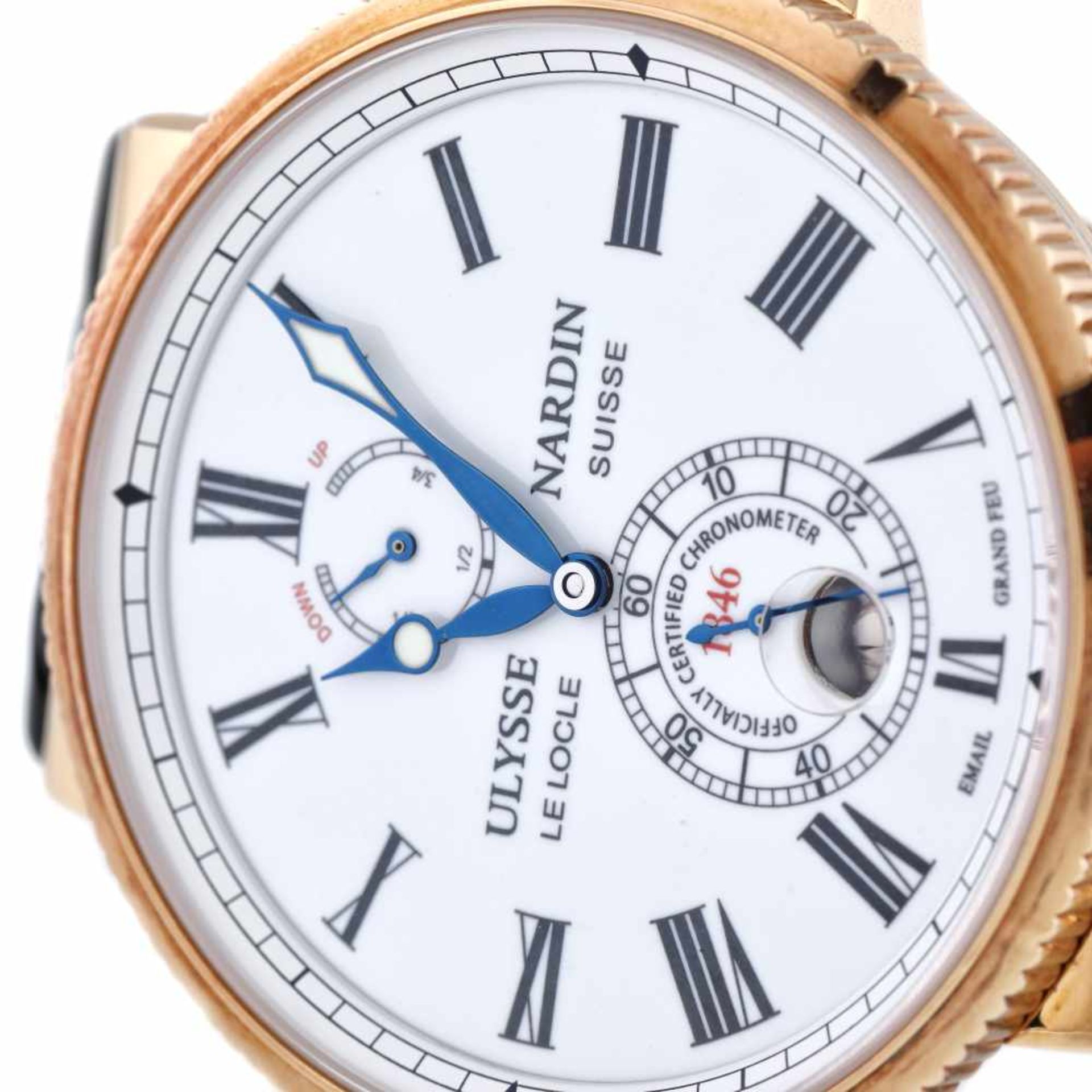 Ulysse Nardin Marine Chronometer wristwatch, rose gold, men, limited edition 22/30, provenance docum - Bild 2 aus 4
