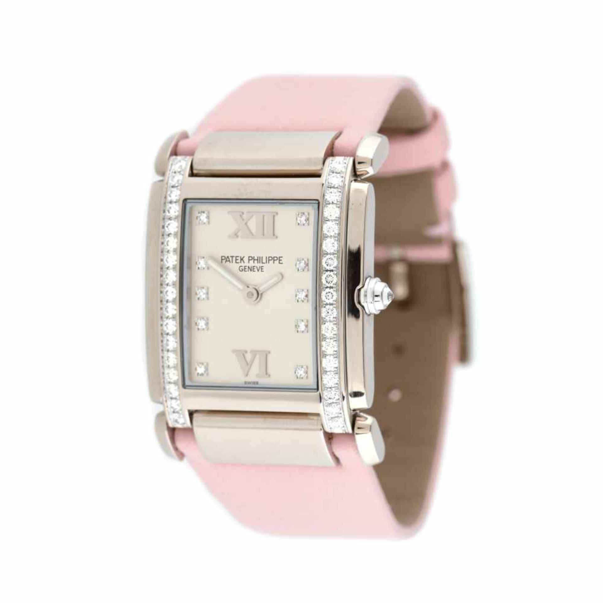 Patek Philippe Twenty-4 wristwatch, white gold, decorated with diamonds, women, extract of the arc