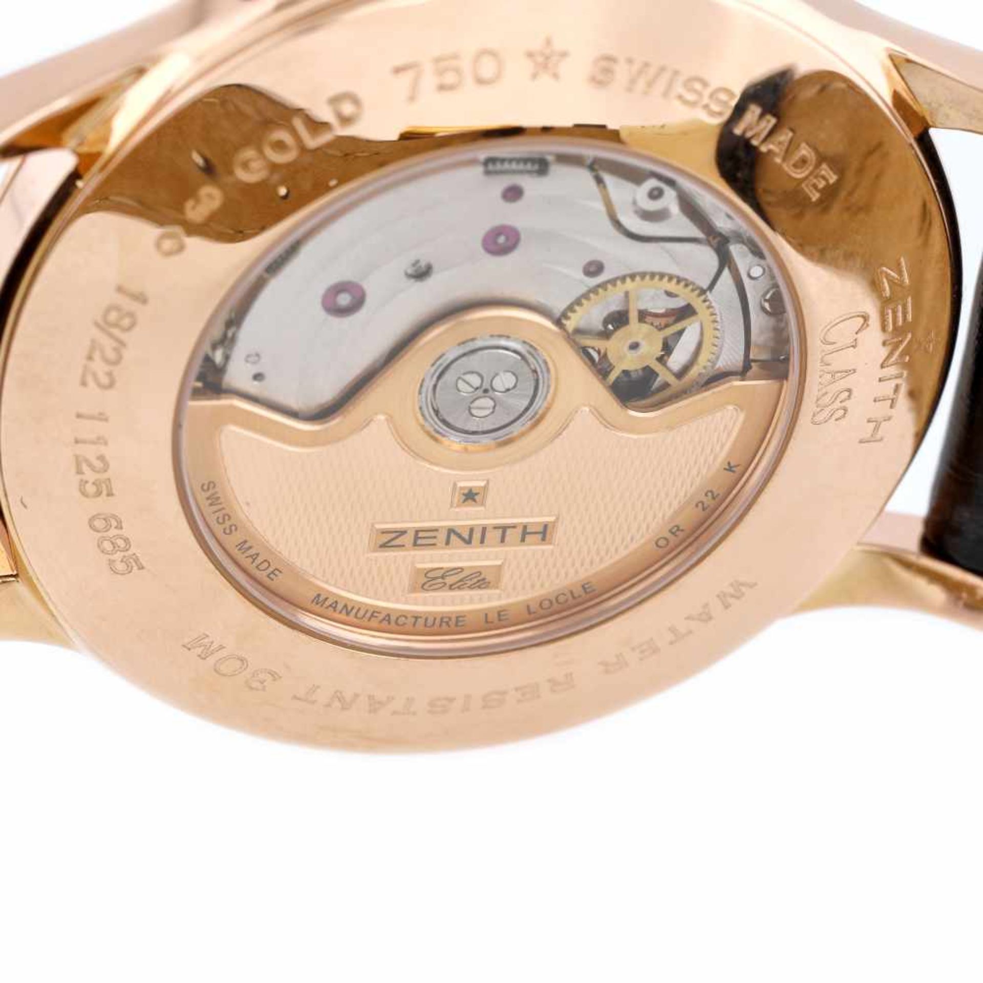 Zenith Class Elite wristwatch, rose gold, men, provenance documents - Bild 4 aus 4