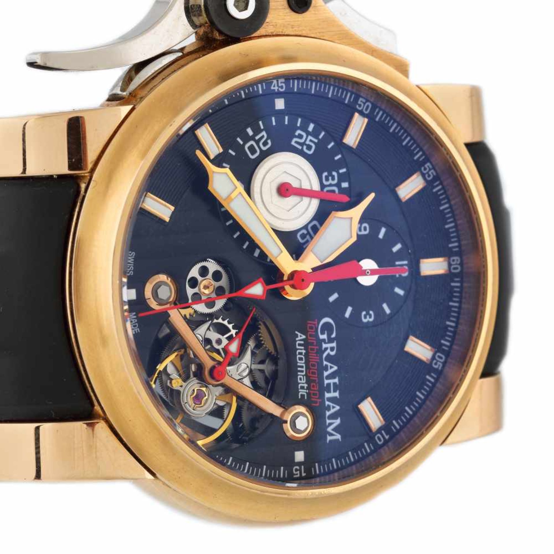 Graham Tourbillograph Automatic wristwatch, gold, men, limited edition 20/50, provenance documents a - Bild 2 aus 2