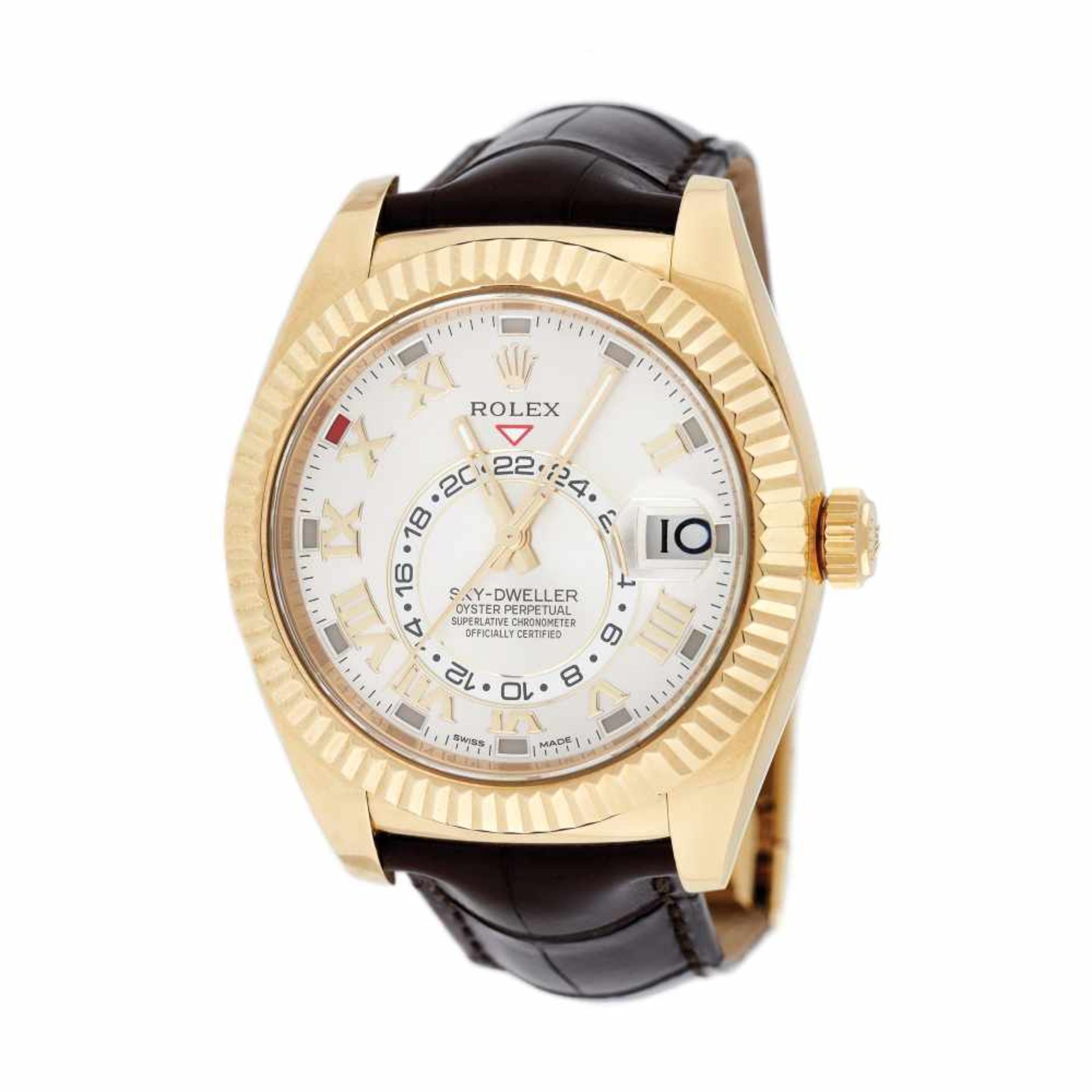 Rolex Sky-Dweller wristwatch, the most complex model in production, gold, men, provenance documents