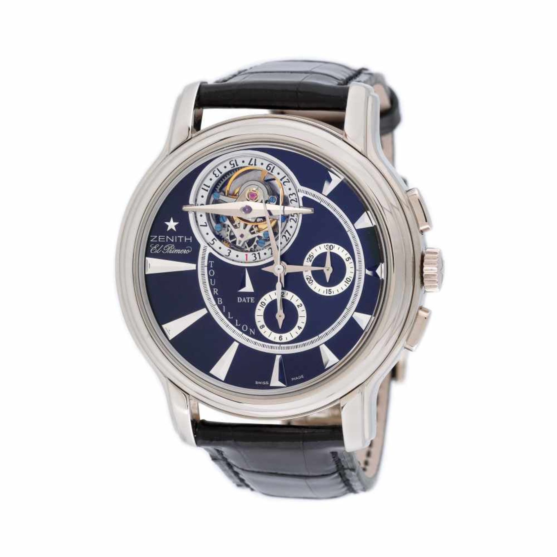 Zenith Academy Tourbillon El Primero wristwatch, white gold, men, limited edition 9/50, provenance d