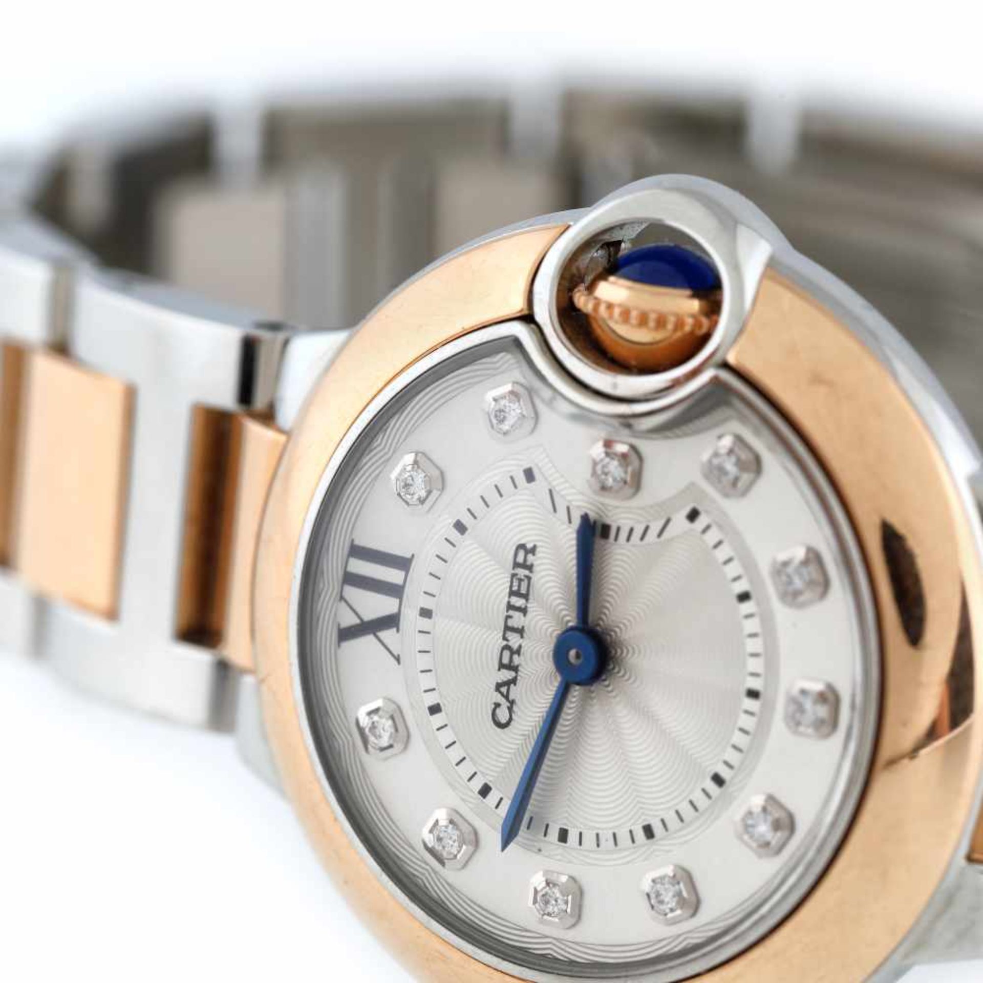 Cartier Ballon Bleu bracelet watch, rose gold and steel, dial replaced with diamonds, women, provena - Bild 2 aus 3