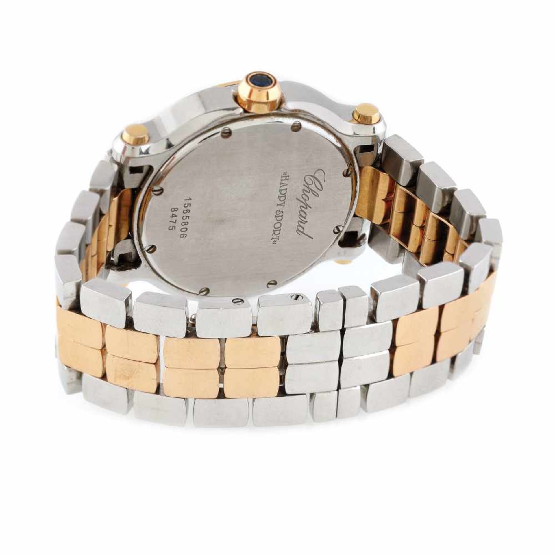 Chopard Happy Sport bracelet watch, gold and steel, women, decorated with mobile diamonds, provenanc - Bild 3 aus 3