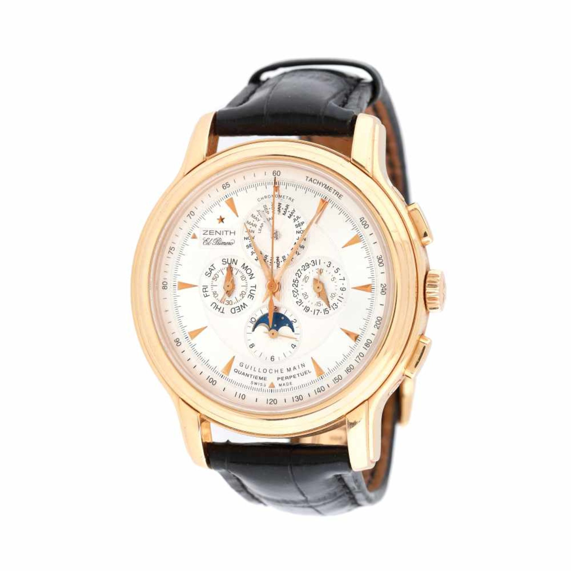 Zenith Chronomaster Millésime El Primero wristwatch, rose gold, men