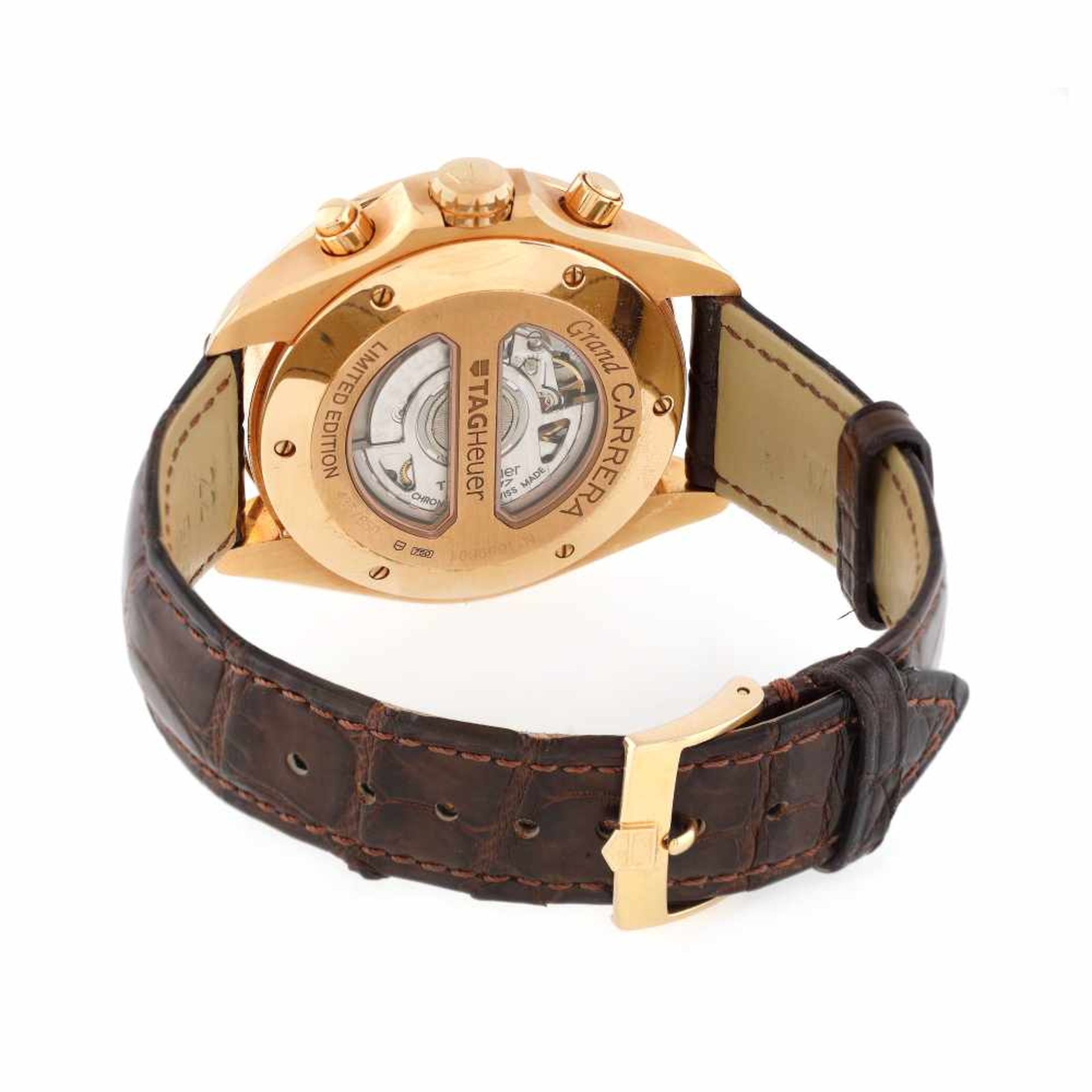 Tag Heuer Grand Carrera wristwatch, rose gold, men, limited edition 435/650, provenance documents an - Bild 3 aus 4
