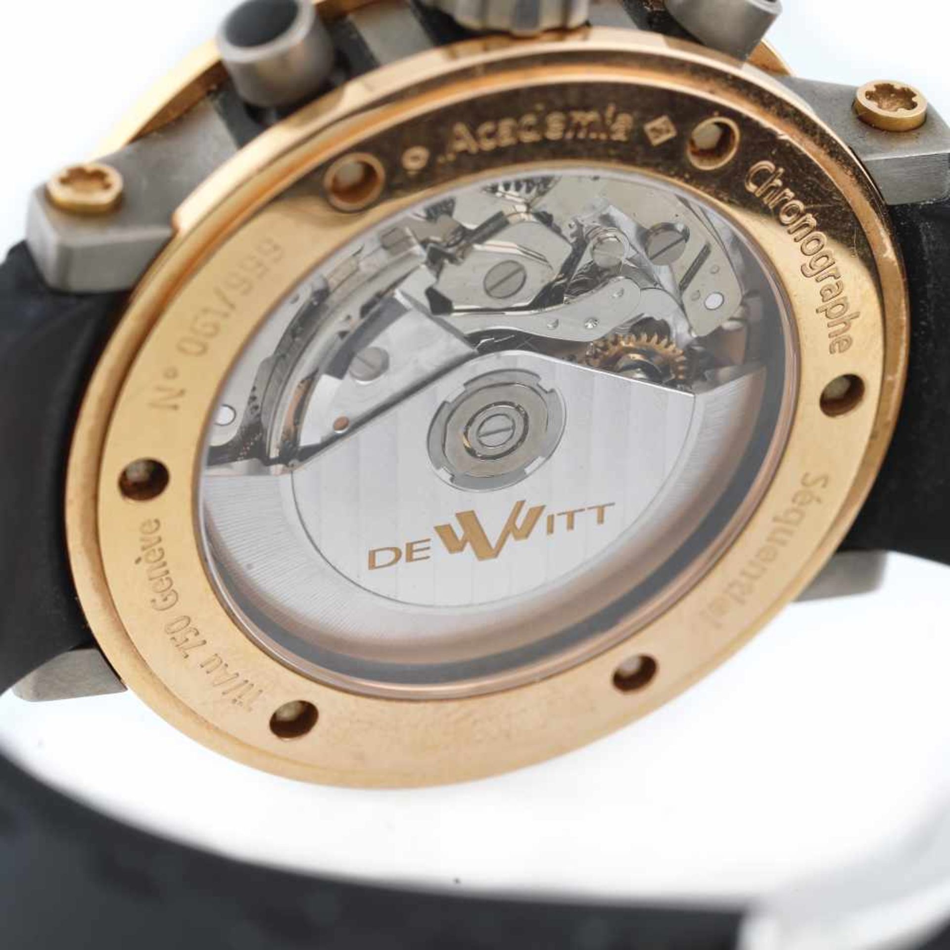 DeWitt Academia Chronographe wristwatch, titan and rose gold, men, limited edition 061/999 - Bild 4 aus 4