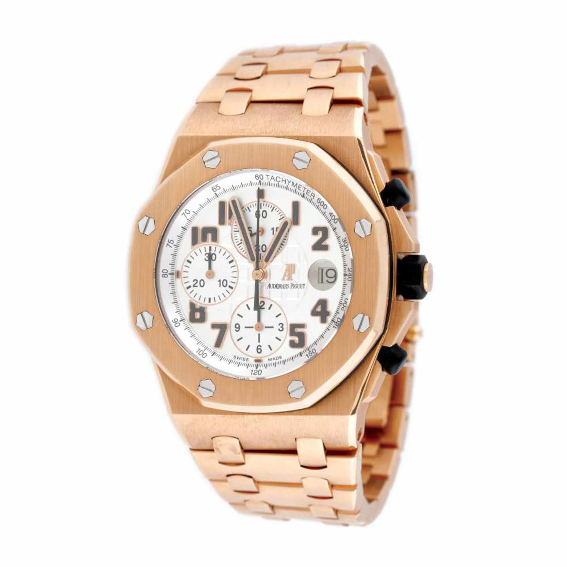 Audemars Piguet Royal Oak Offshore wristwatch, rose gold, men, provenance documents