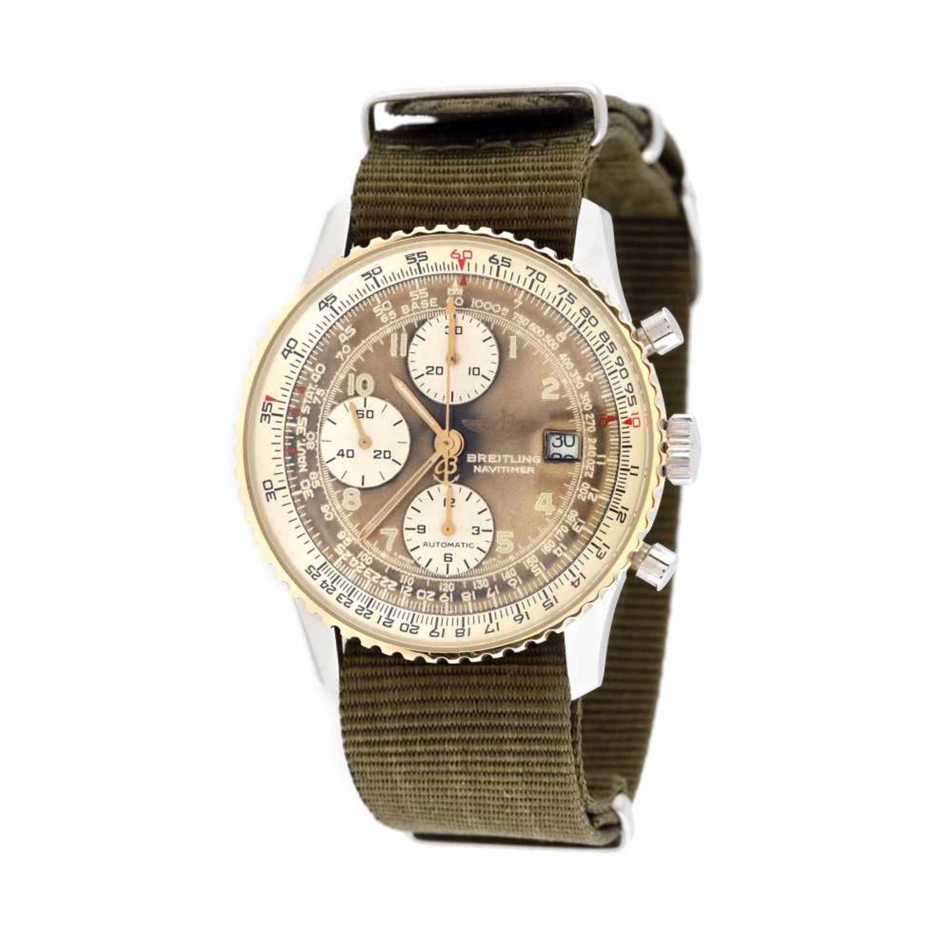 Breitling Navitimer wristwatch, gold and steel, men