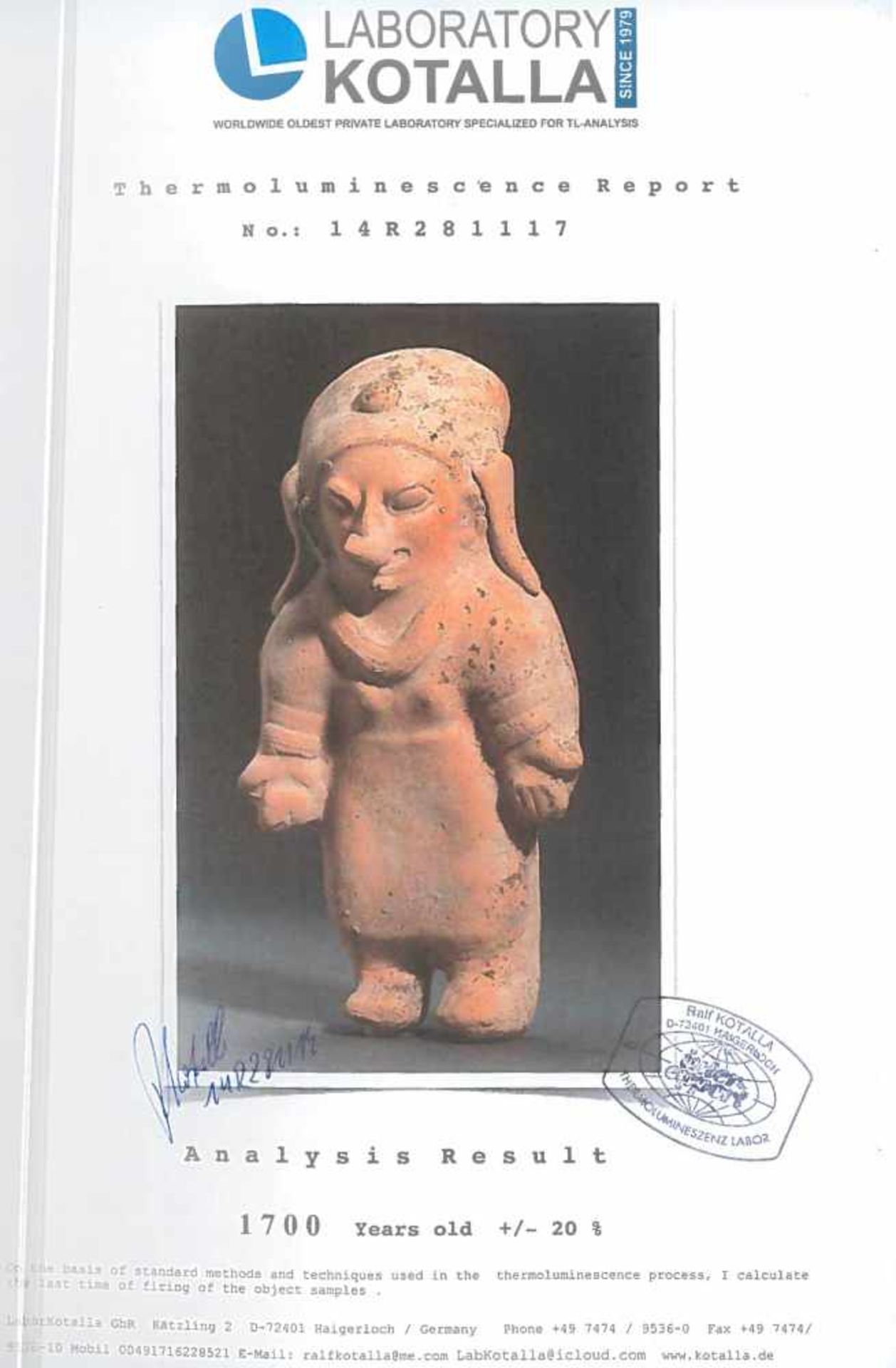 Terracotta statuette, depicting a female figure, Jama Coaque culture, Ecuador, approx. 1,700 years o - Image 4 of 5