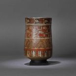 Painted ceramic vessel, decorated with beheaded shamans, Nazca culture, Peru, approx. 1,400 years ol
