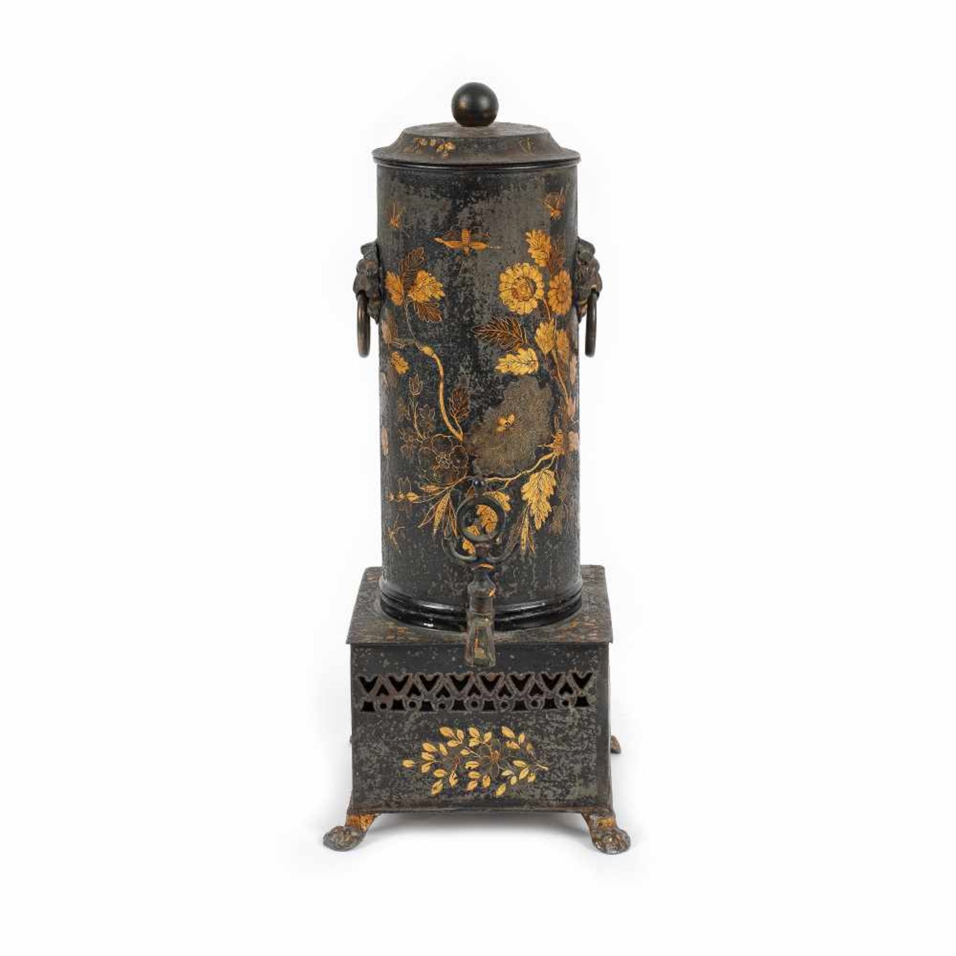 Coffee maker decorated with floral motifs, possibly France, early 20th century