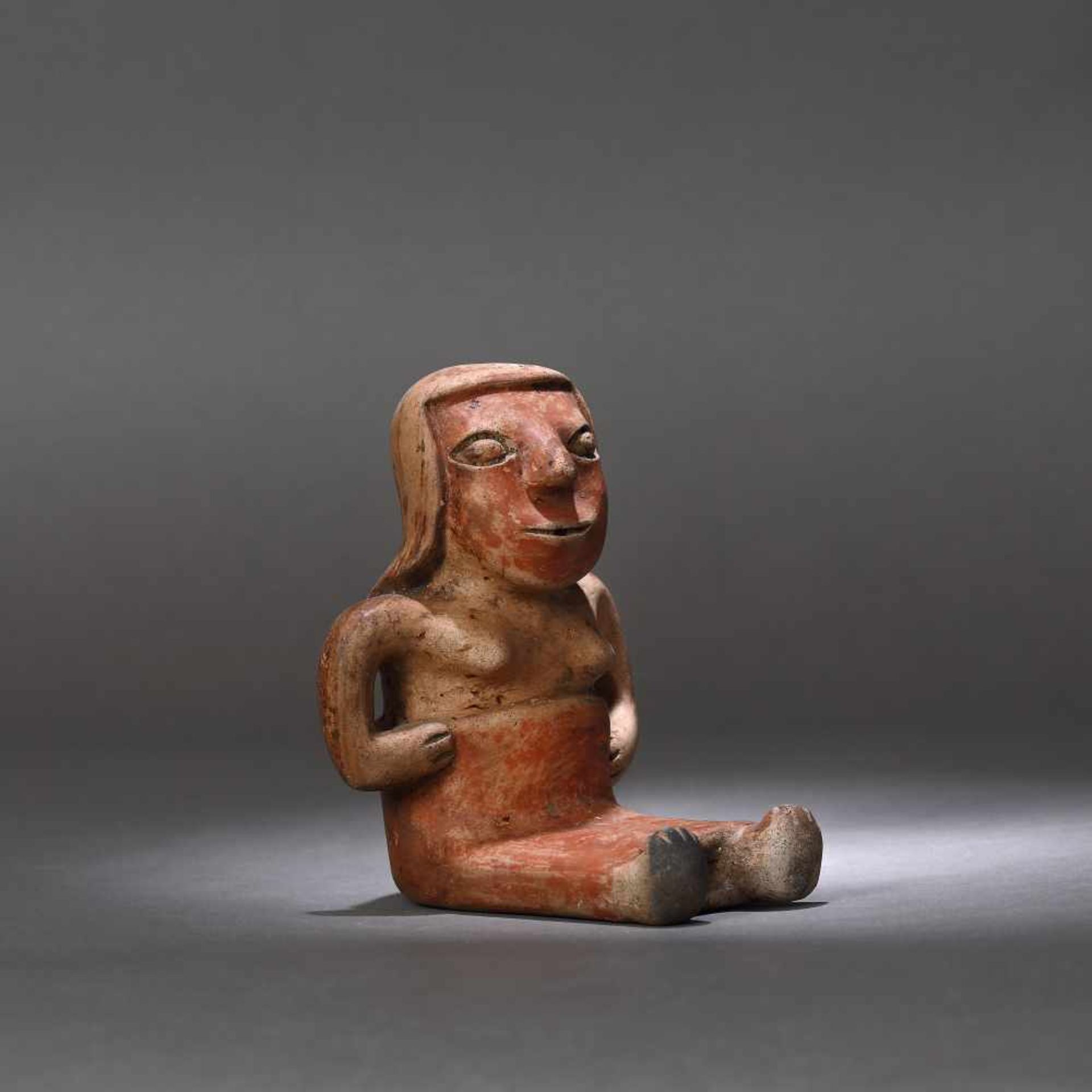 Ceramic statuette, depicting a female figure, Narino culture, Columbia, approx. 1,750 years old, 3rd - Bild 4 aus 6