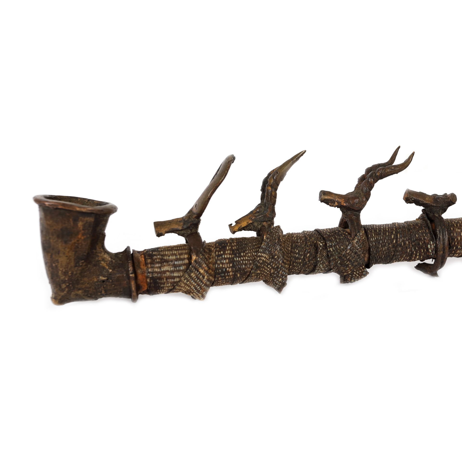 Tribal bronze pipe, Cameroon, middle 20th century - Image 2 of 3