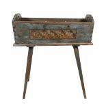 Painted Transylvanian Saxon crib for children, decorated with floral motifs, late 19th century