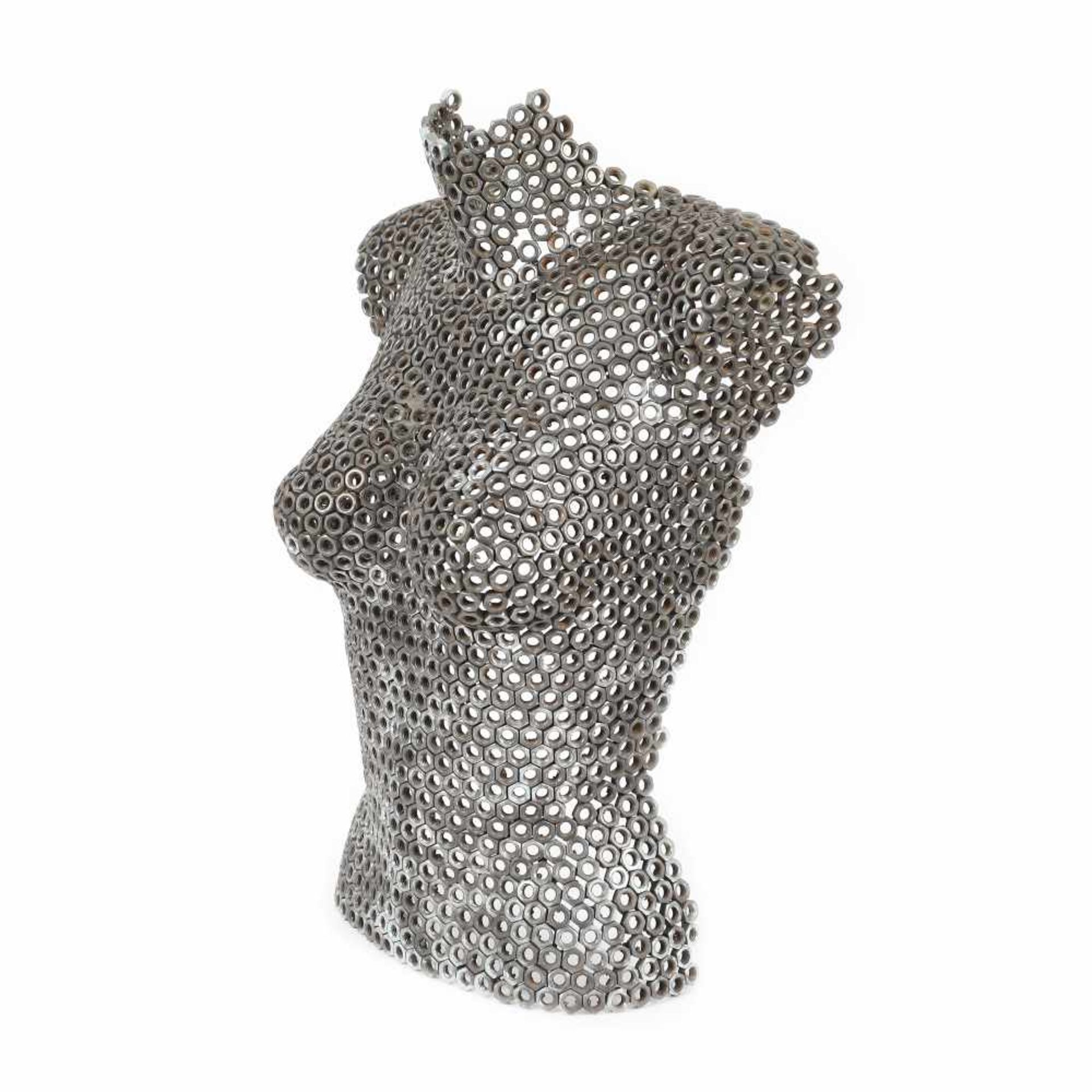 Engineer's muse - unique women's torso made of bolt nuts, 20th century - Image 2 of 3