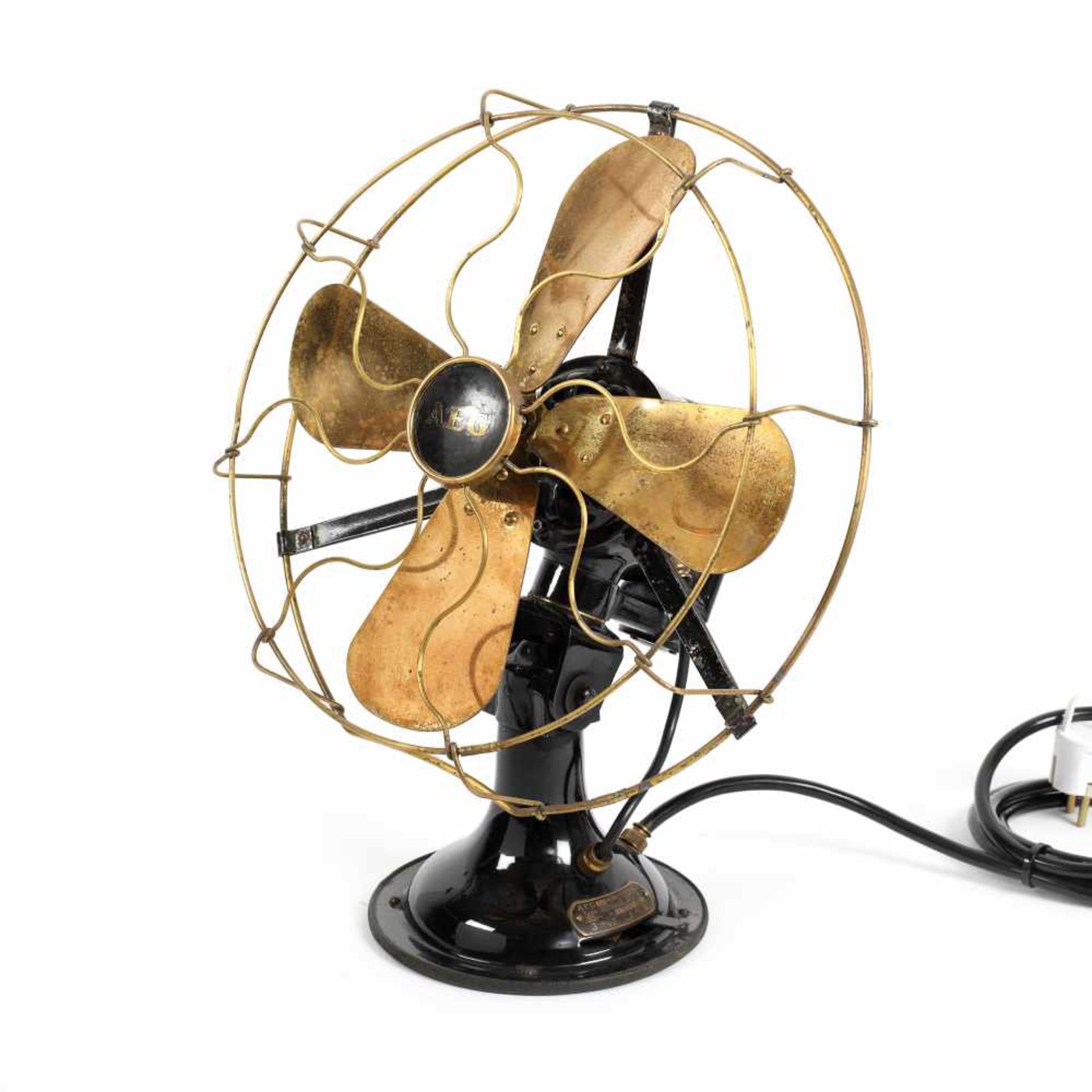 Vintage AEG fan in Art Deco style, designed by Peter Behrens, early 20th century