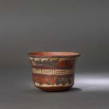 Painted ceramic vessel, decorated with beheaded heads, Nazca culture, Peru, approx. 1,350 years old,