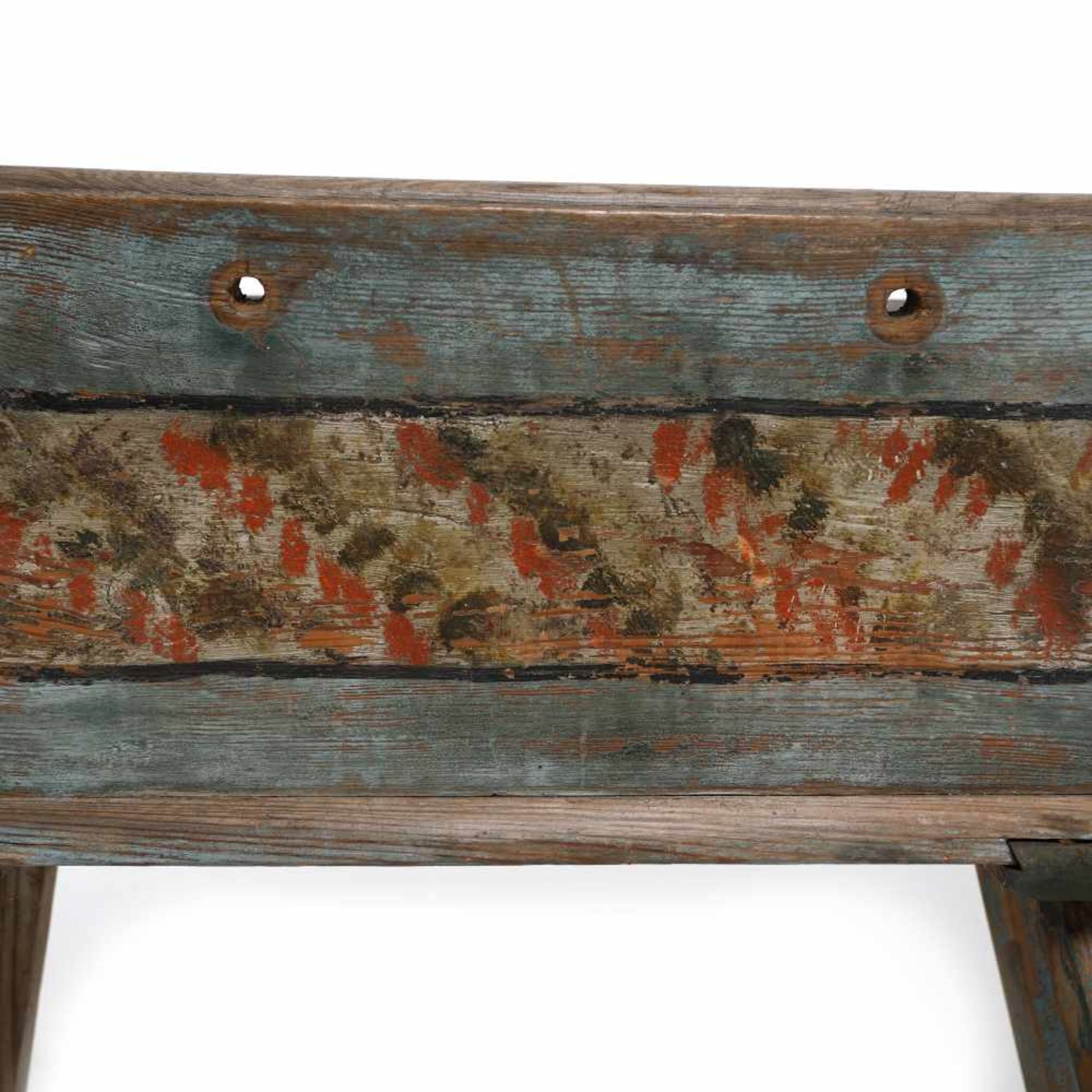 Painted Transylvanian Saxon crib for children, decorated with floral motifs, late 19th century - Bild 4 aus 4