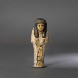 Egyptian painted ceramic statuette, representing a maid for the afterlife, probably the Late Dynasti