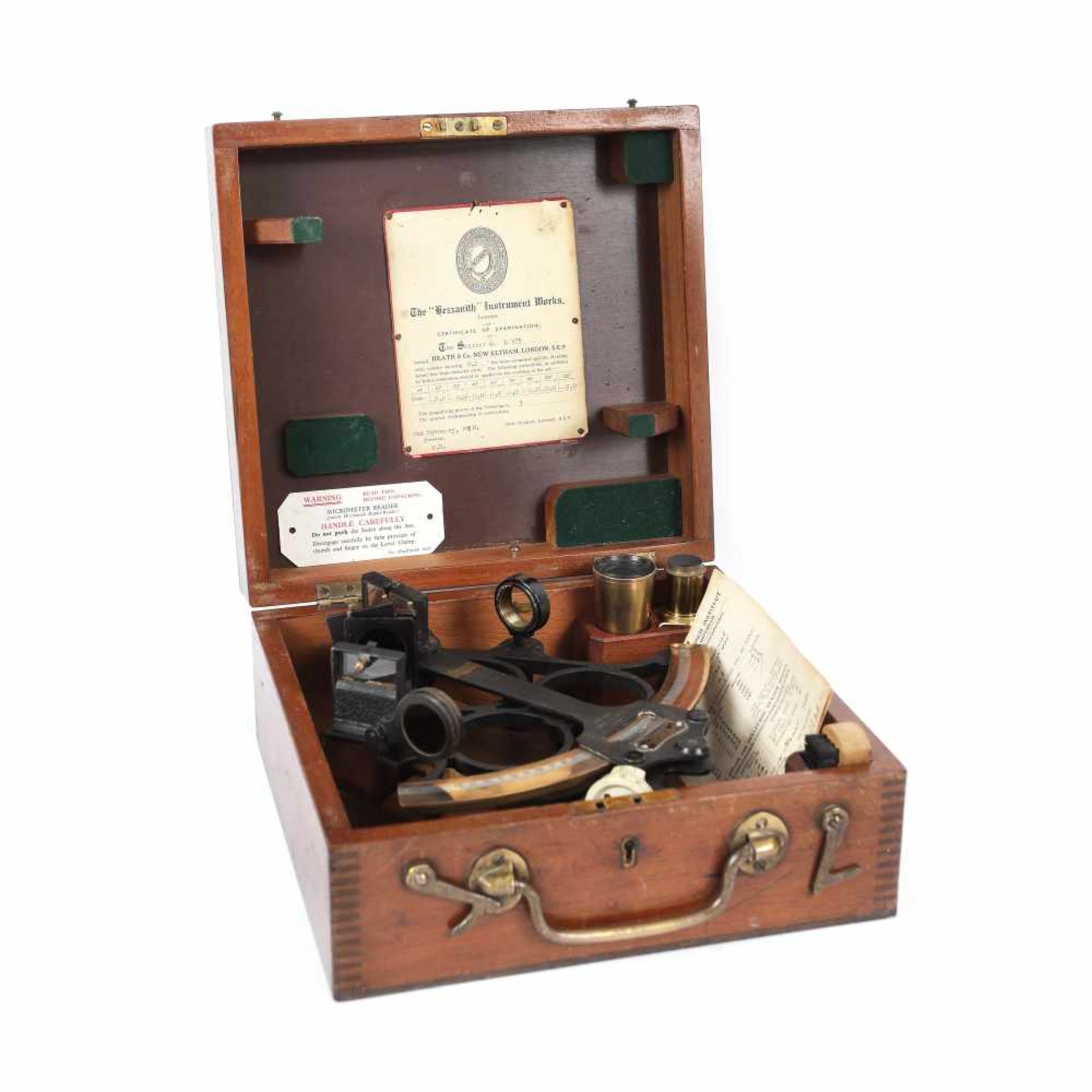 Maritime sextant, Hezzanith, Heath & co., Great Britain, early 20th century, original box - Bild 2 aus 3