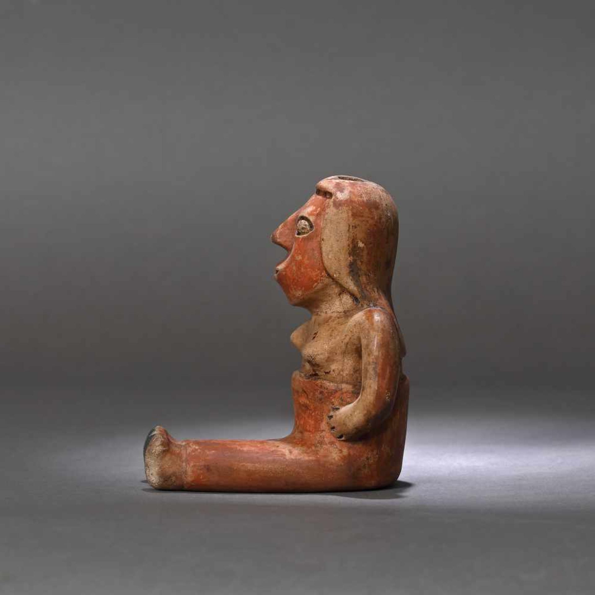 Ceramic statuette, depicting a female figure, Narino culture, Columbia, approx. 1,750 years old, 3rd - Image 3 of 6