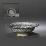 Glazed ceramic Persian bowl, decorated with hunting scene (a rabbit running), approx. 850 years old,