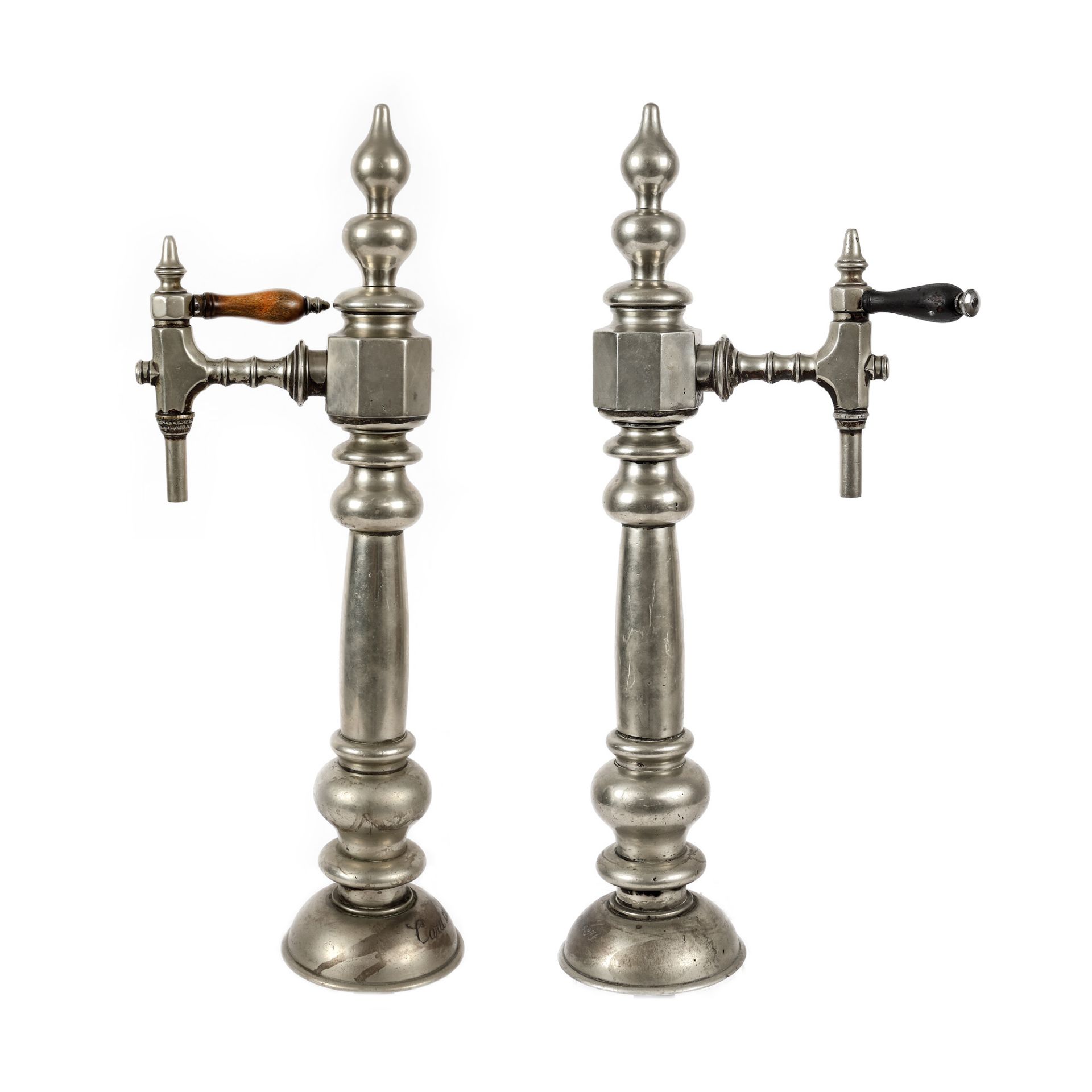 Two beer dispensers, with Caru cu bere restaurant brand, early 20th century